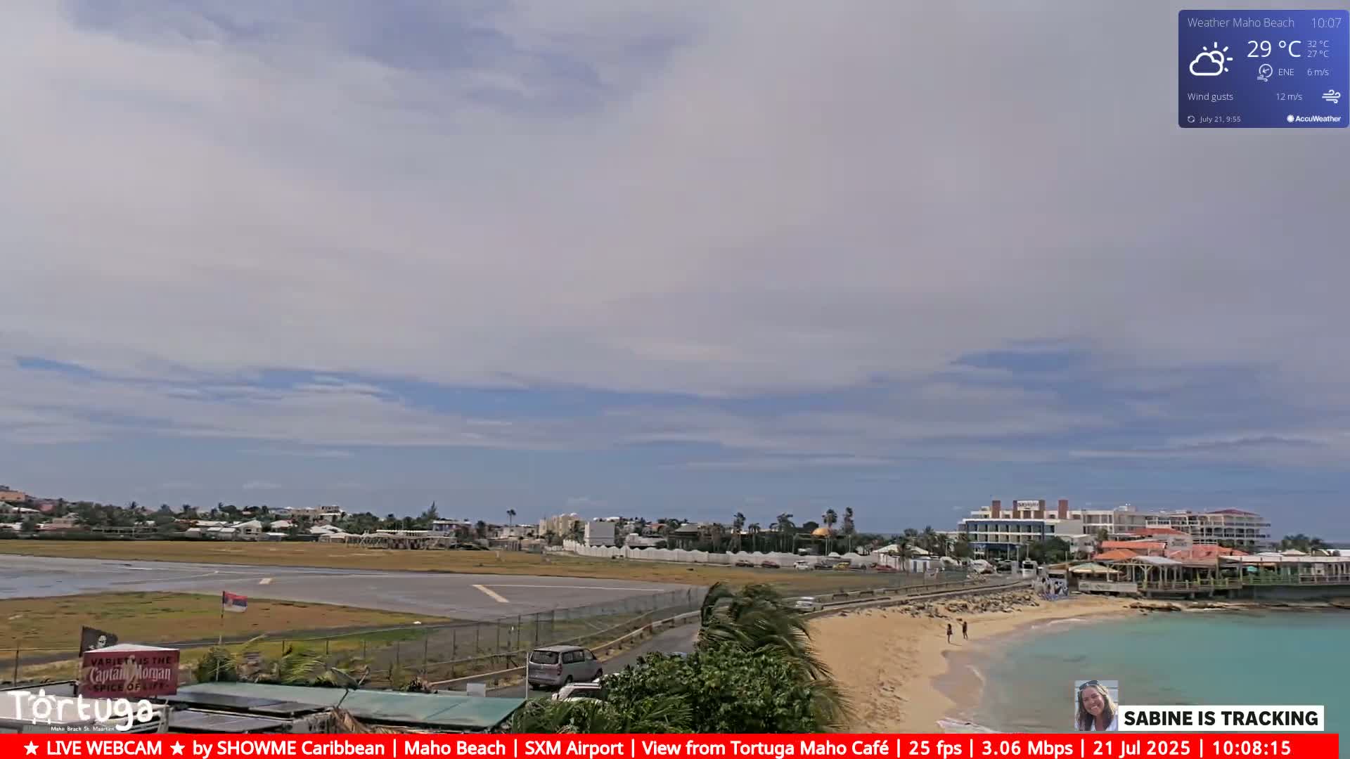 Carribean , Sint Maarten Princess Juliana International Airport SXM/TNCM & Maho Beach Live Cam - Simpson Bay, Sint Maarten, Netherland
