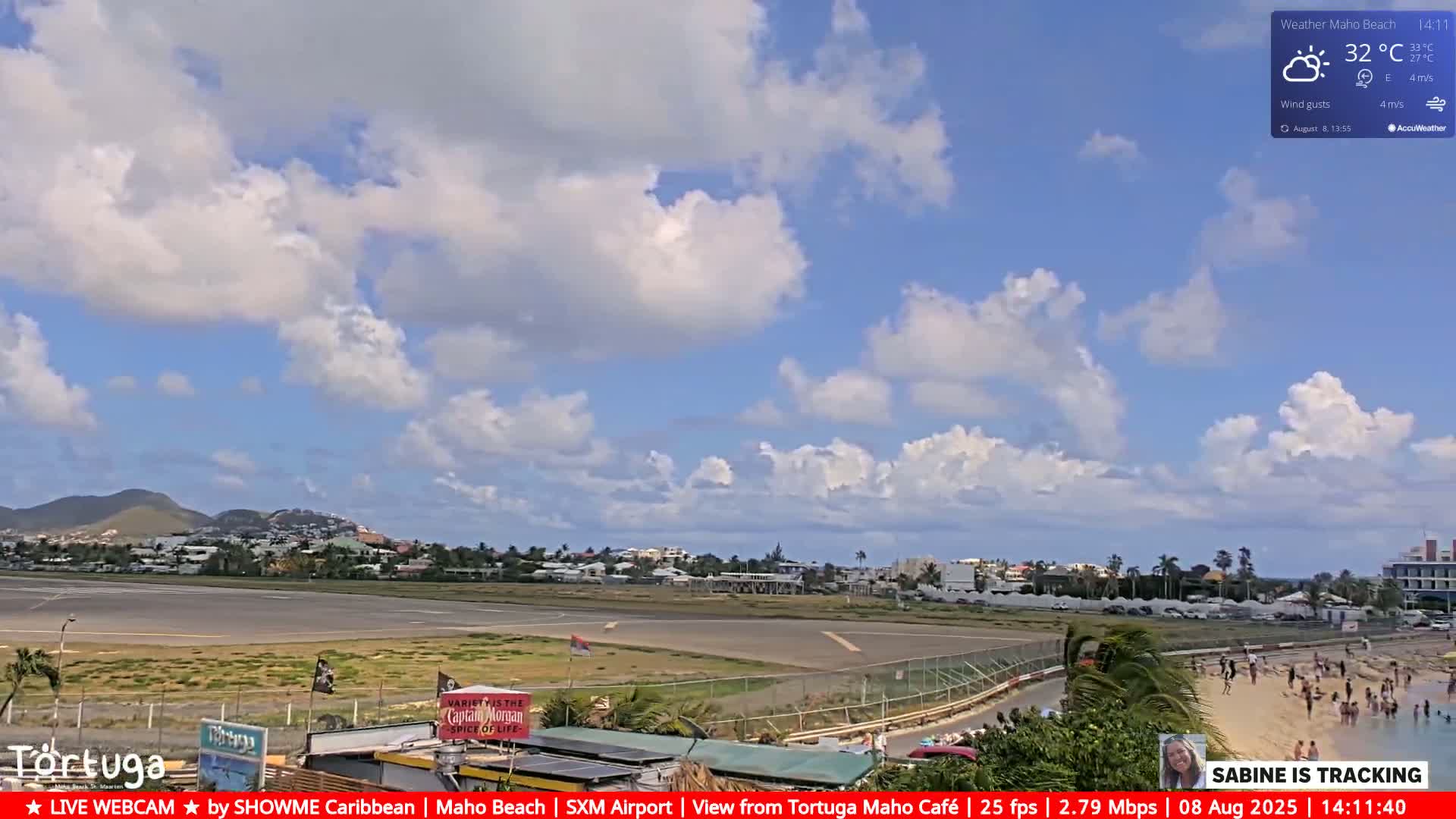 Carribean , Sint Maarten Princess Juliana International Airport SXM/TNCM & Maho Beach Live Cam - Simpson Bay, Sint Maarten, Netherland