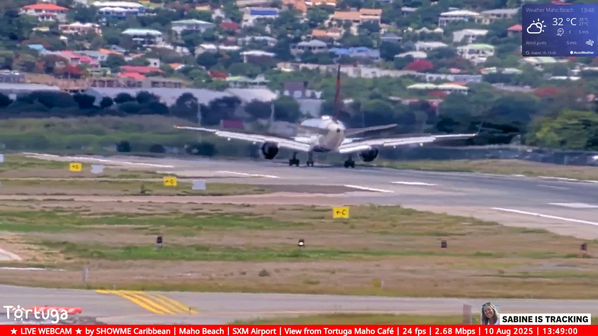 Carribean , Sint Maarten Princess Juliana International Airport SXM/TNCM & Maho Beach Live Cam - Simpson Bay, Sint Maarten, Netherland