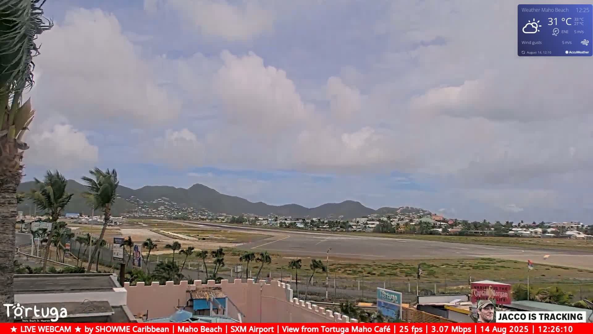 Carribean , Sint Maarten Princess Juliana International Airport SXM/TNCM & Maho Beach Live Cam - Simpson Bay, Sint Maarten, Netherland