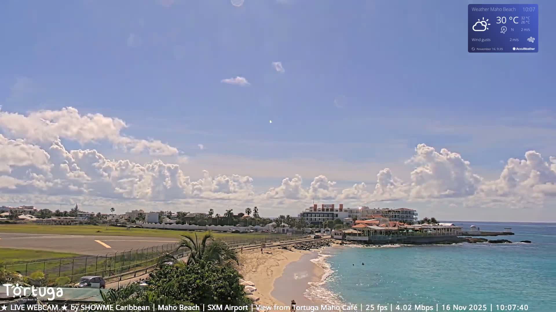 Carribean , Sint Maarten Princess Juliana International Airport SXM/TNCM & Maho Beach Live Cam - Simpson Bay, Sint Maarten, Netherland