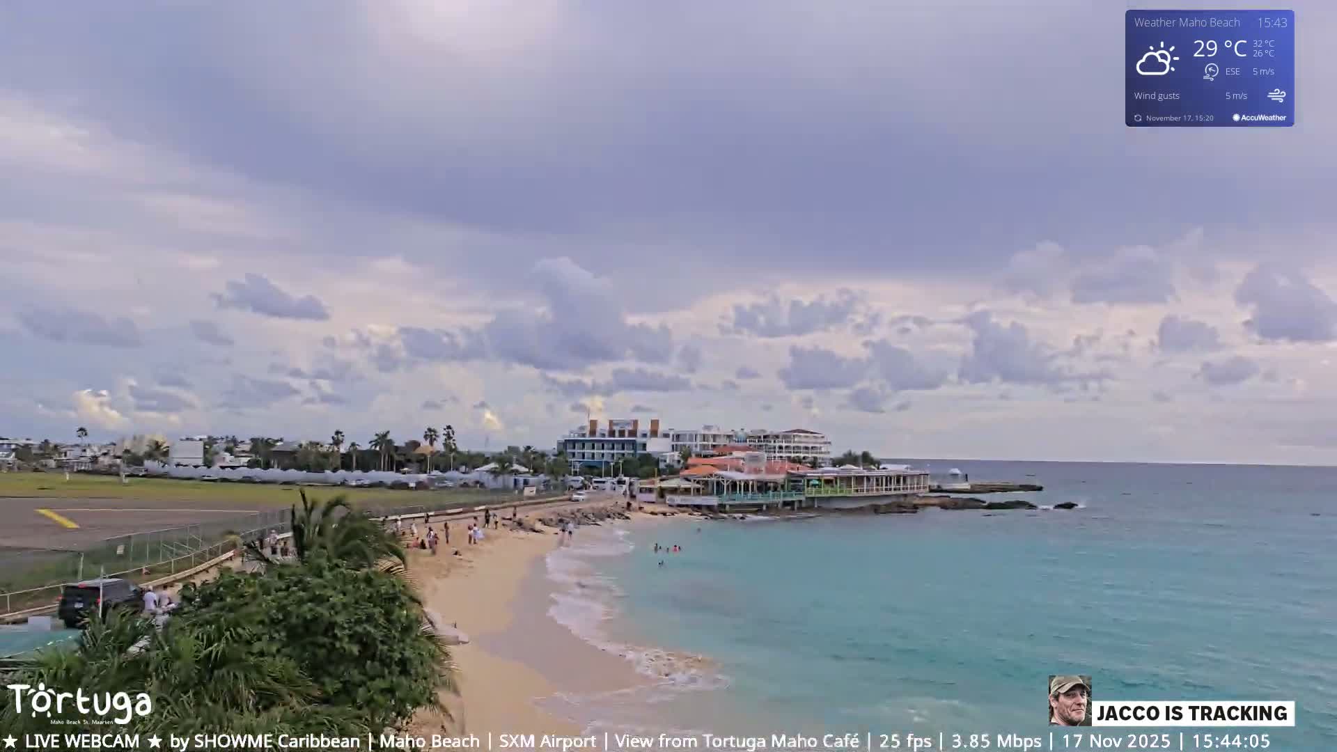 Carribean , Sint Maarten Princess Juliana International Airport SXM/TNCM & Maho Beach Live Cam - Simpson Bay, Sint Maarten, Netherland