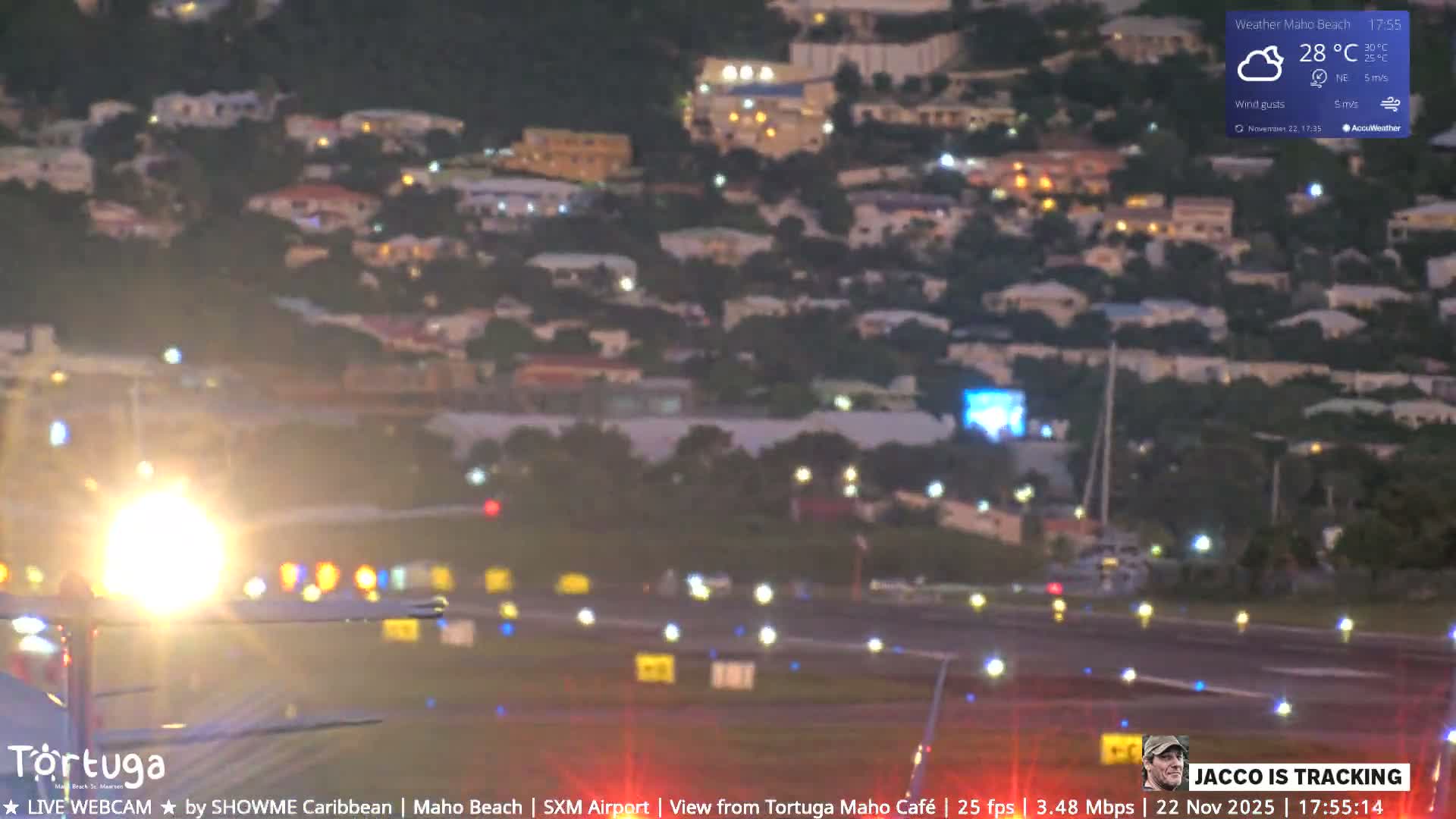 Carribean , Sint Maarten Princess Juliana International Airport SXM/TNCM & Maho Beach Live Cam - Simpson Bay, Sint Maarten, Netherland
