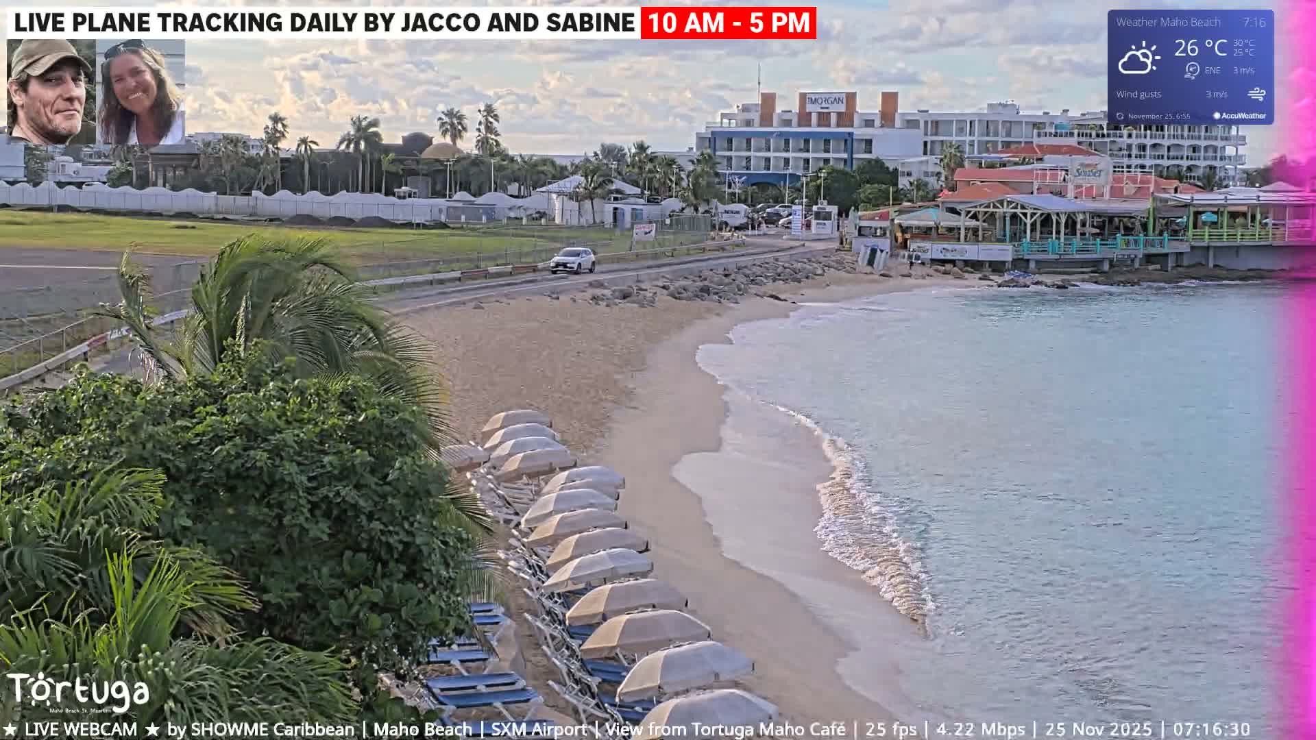 Carribean , Sint Maarten Princess Juliana International Airport SXM/TNCM & Maho Beach Live Cam - Simpson Bay, Sint Maarten, Netherland