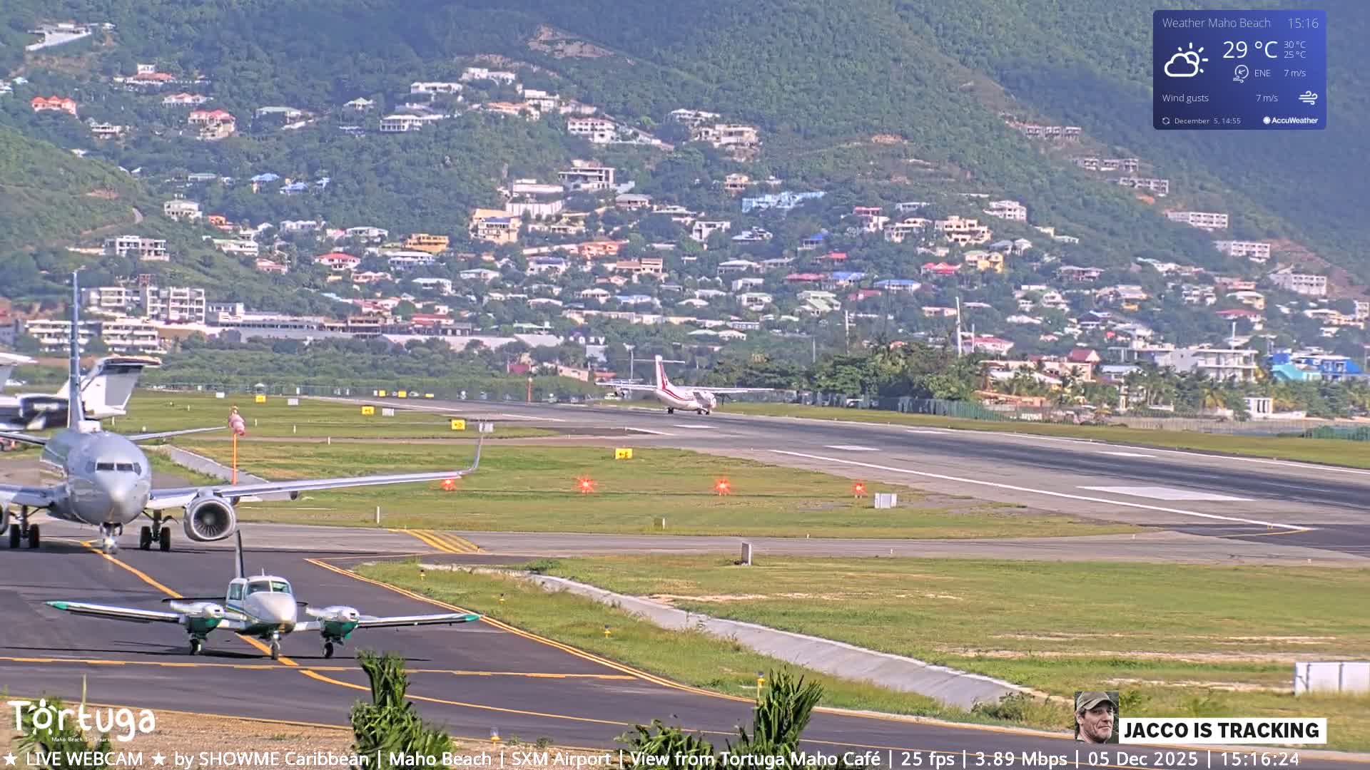 Carribean , Sint Maarten Princess Juliana International Airport SXM/TNCM & Maho Beach Live Cam - Simpson Bay, Sint Maarten, Netherland