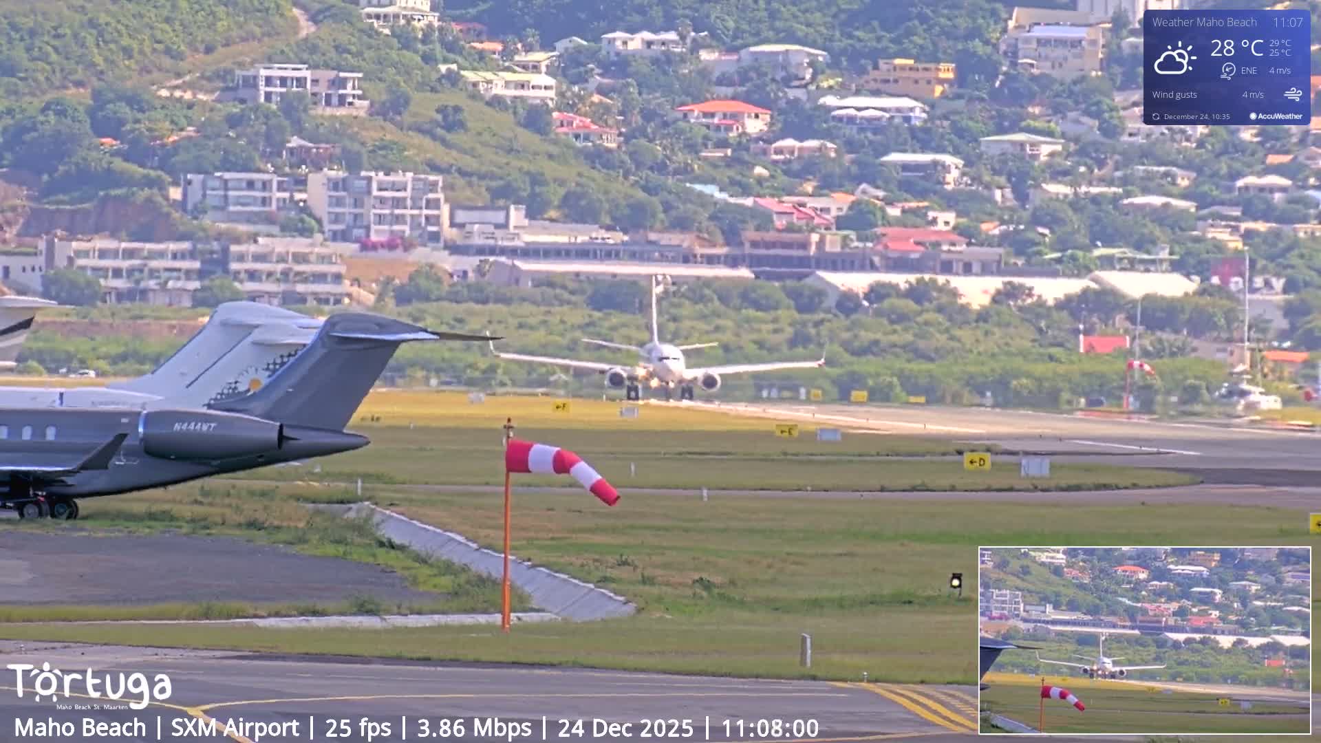 Carribean , Sint Maarten Princess Juliana International Airport SXM/TNCM & Maho Beach Live Cam - Simpson Bay, Sint Maarten, Netherland
