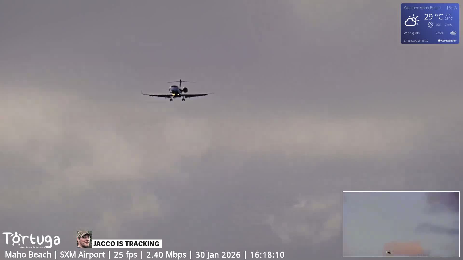 Carribean , Sint Maarten Princess Juliana International Airport SXM/TNCM & Maho Beach Live Cam - Simpson Bay, Sint Maarten, Netherland