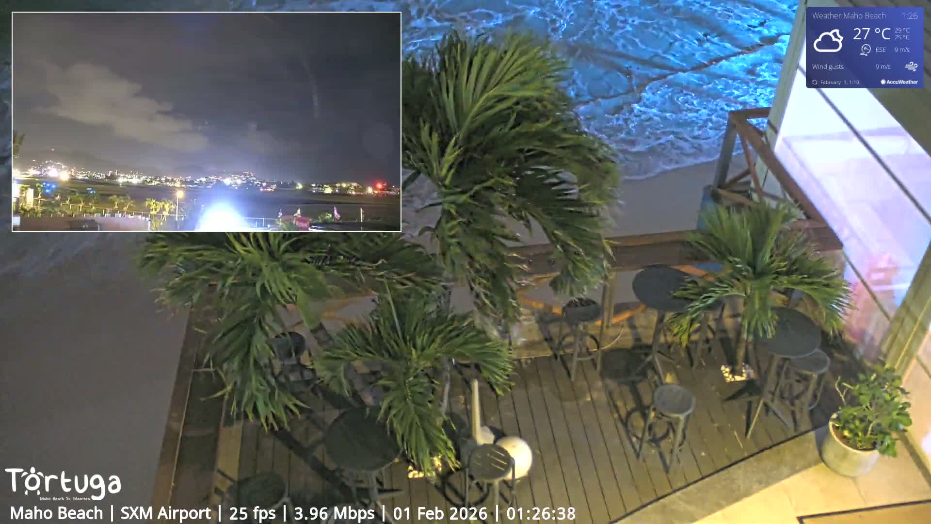 Carribean , Sint Maarten Princess Juliana International Airport SXM/TNCM & Maho Beach Live Cam - Simpson Bay, Sint Maarten, Netherland
