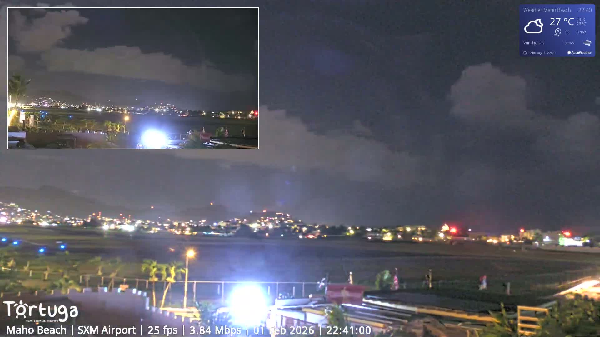 Carribean , Sint Maarten Princess Juliana International Airport SXM/TNCM & Maho Beach Live Cam - Simpson Bay, Sint Maarten, Netherland