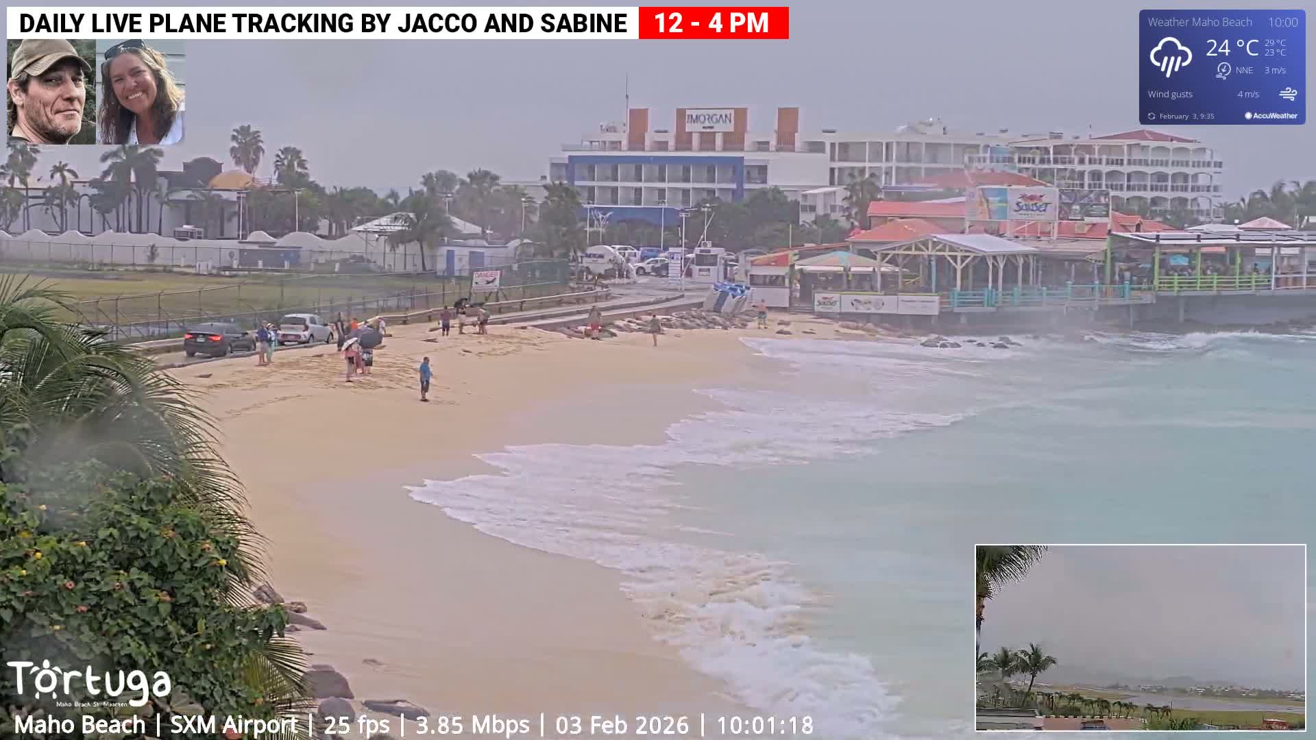 Carribean , Sint Maarten Princess Juliana International Airport SXM/TNCM & Maho Beach Live Cam - Simpson Bay, Sint Maarten, Netherland