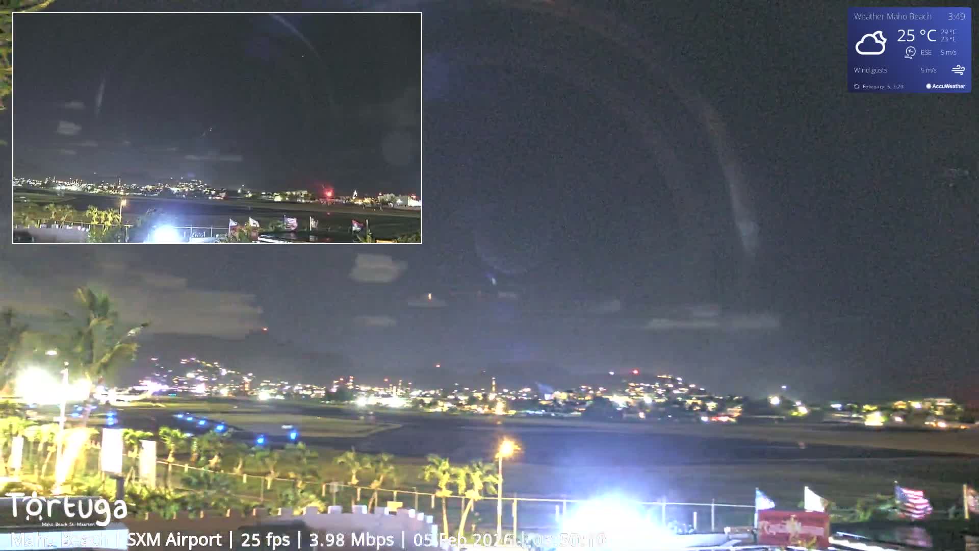 Carribean , Sint Maarten Princess Juliana International Airport SXM/TNCM & Maho Beach Live Cam - Simpson Bay, Sint Maarten, Netherland