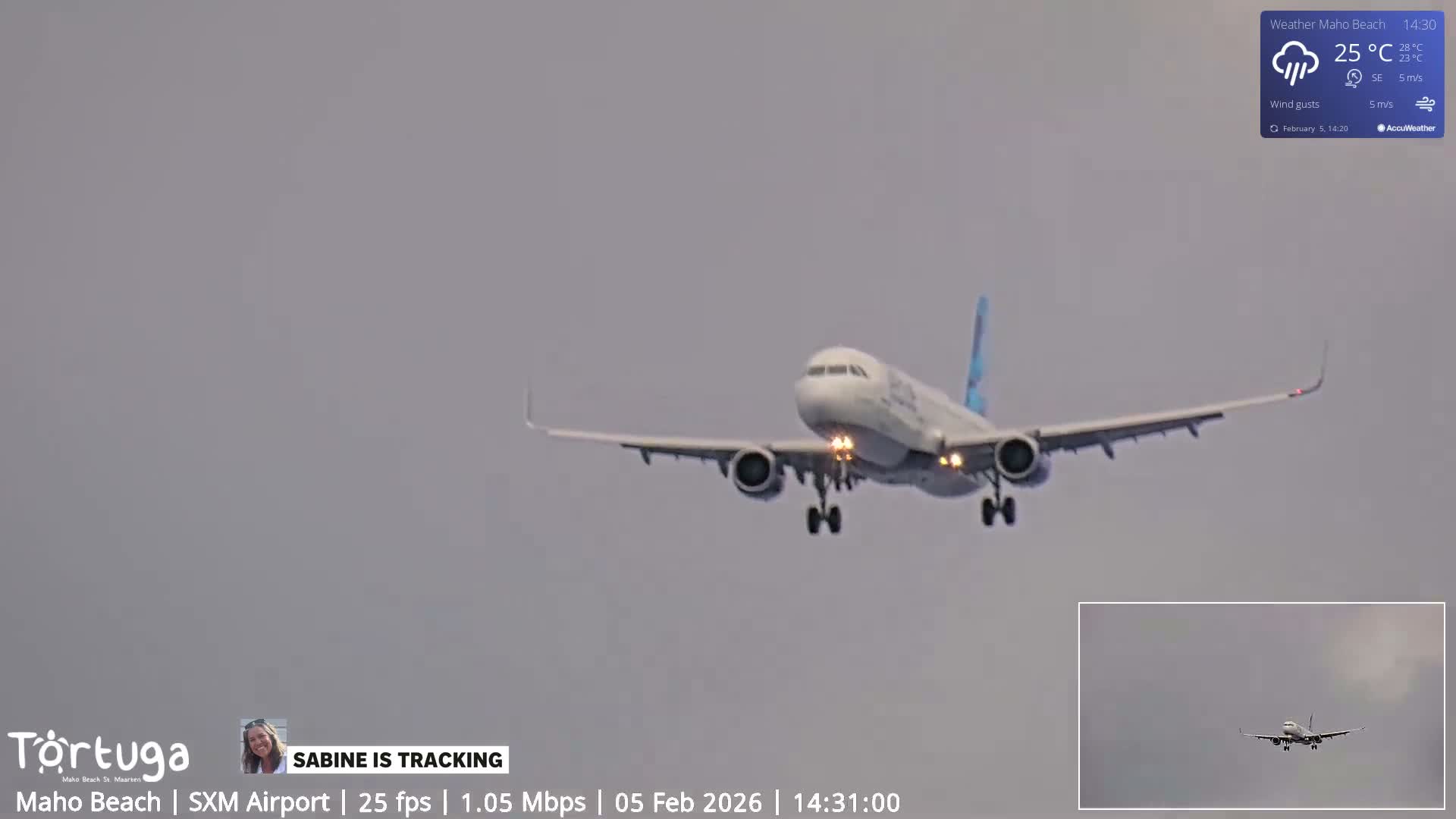 Carribean , Sint Maarten Princess Juliana International Airport SXM/TNCM & Maho Beach Live Cam - Simpson Bay, Sint Maarten, Netherland