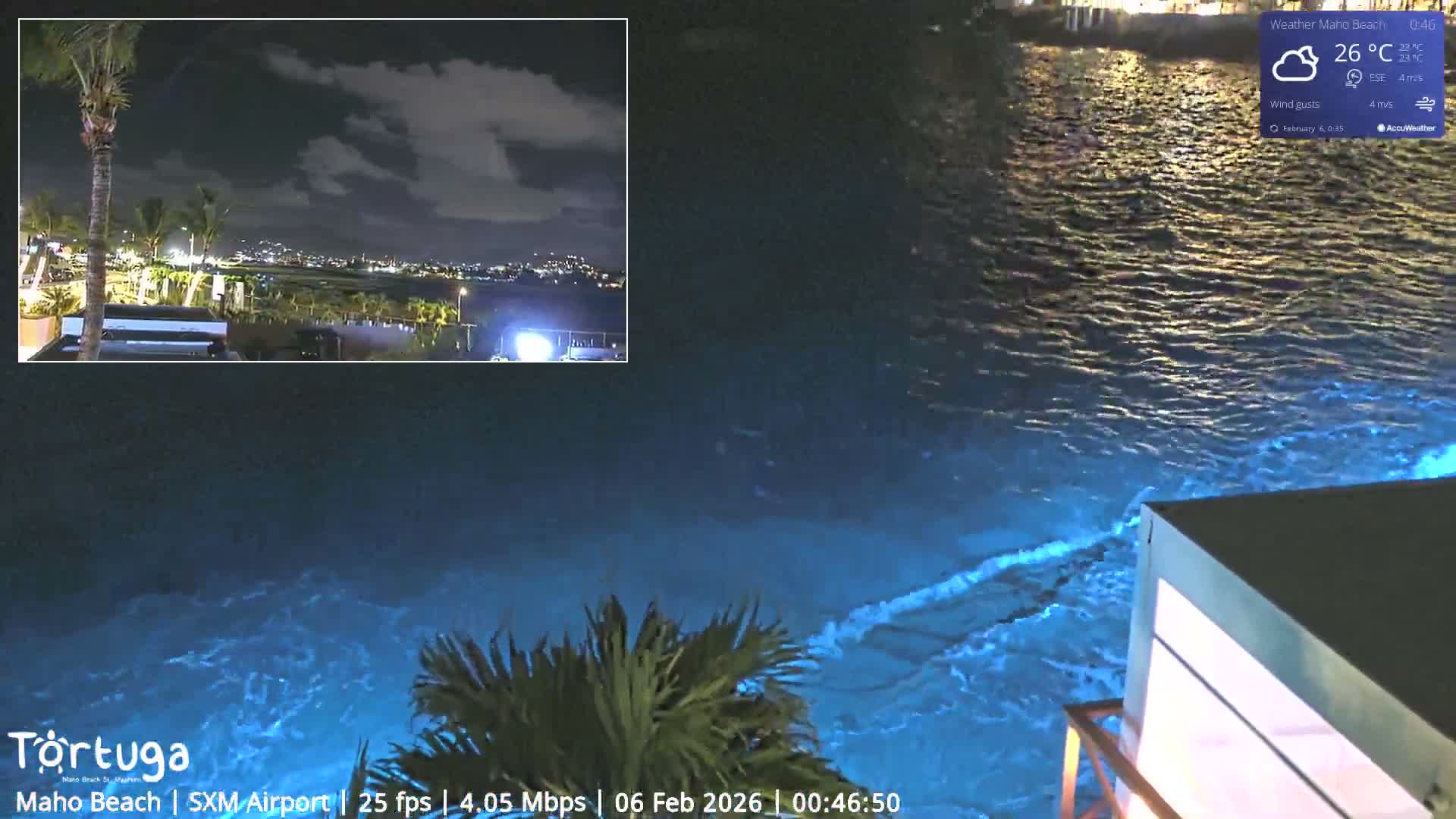 Carribean , Sint Maarten Princess Juliana International Airport SXM/TNCM & Maho Beach Live Cam - Simpson Bay, Sint Maarten, Netherland