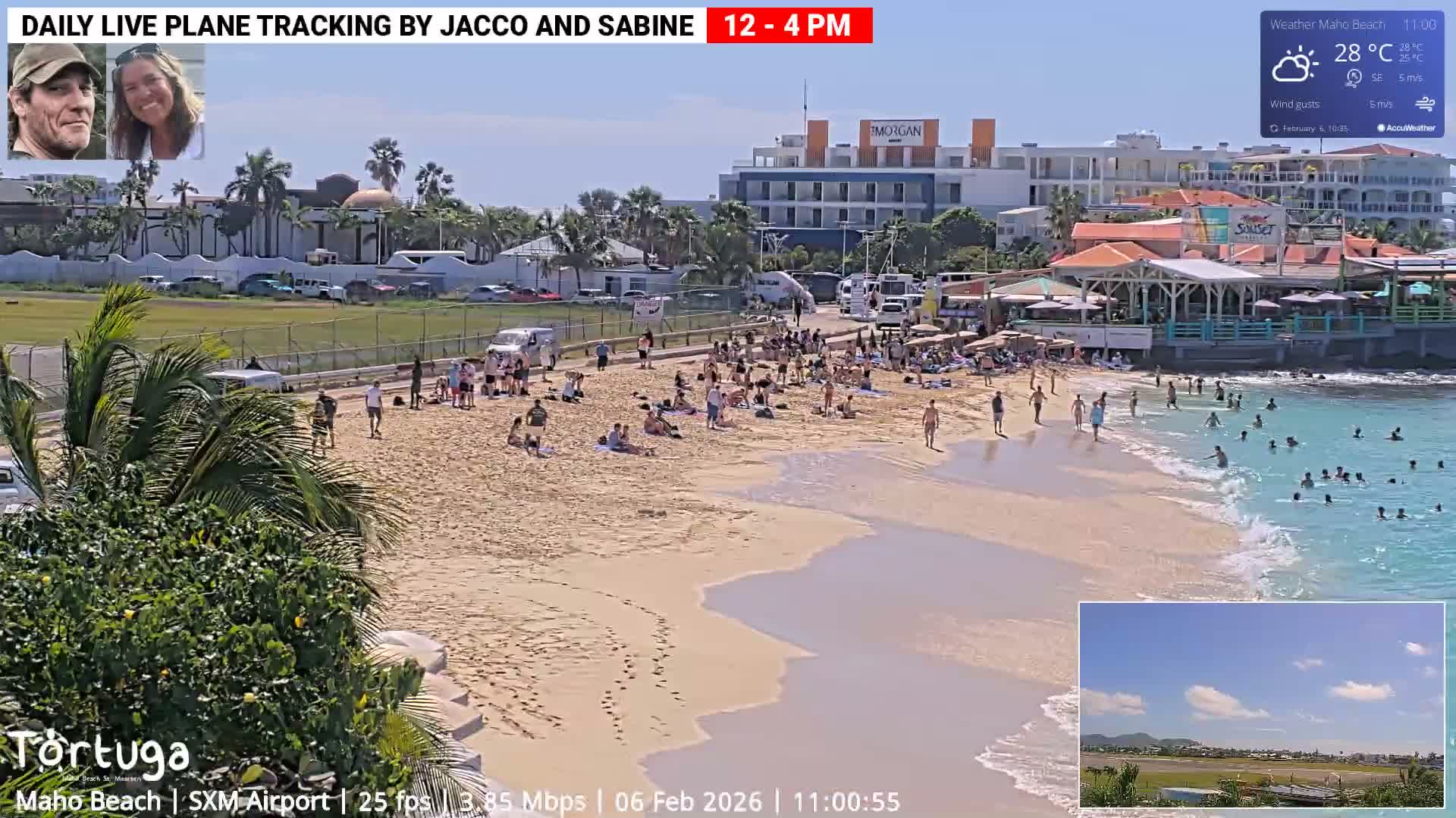 Carribean , Sint Maarten Princess Juliana International Airport SXM/TNCM & Maho Beach Live Cam - Simpson Bay, Sint Maarten, Netherland