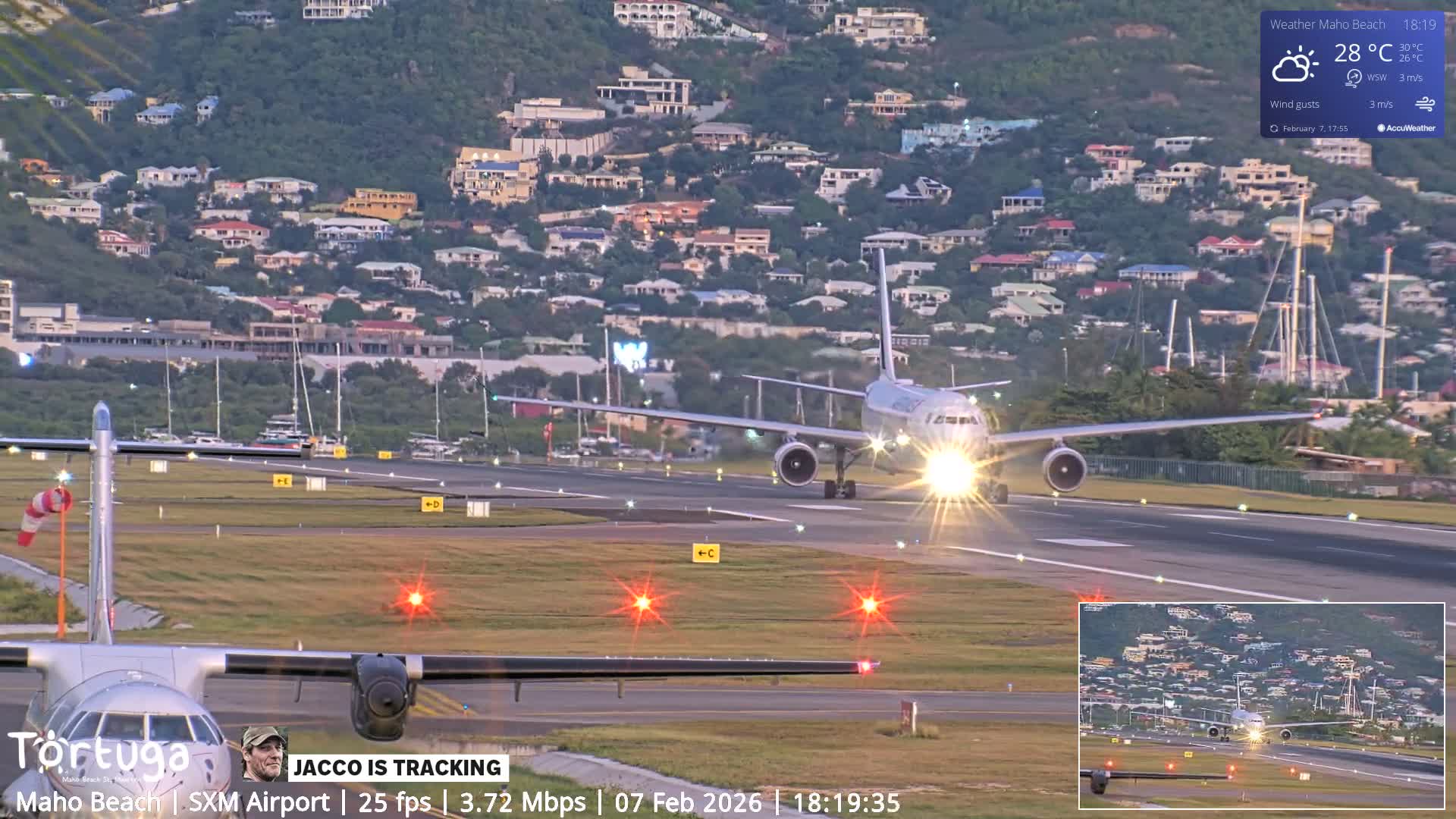 Carribean , Sint Maarten Princess Juliana International Airport SXM/TNCM & Maho Beach Live Cam - Simpson Bay, Sint Maarten, Netherland