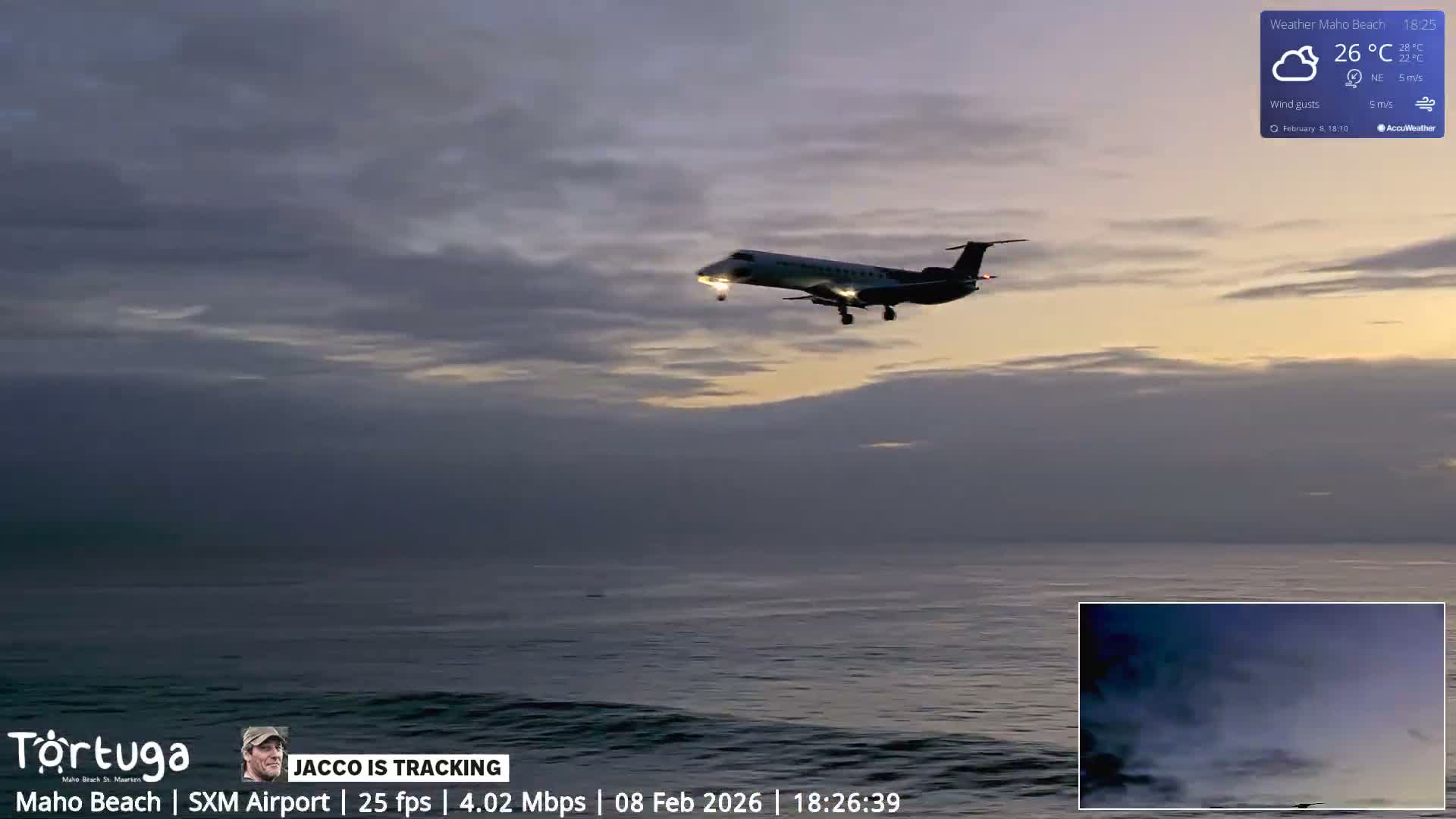 Carribean , Sint Maarten Princess Juliana International Airport SXM/TNCM & Maho Beach Live Cam - Simpson Bay, Sint Maarten, Netherland