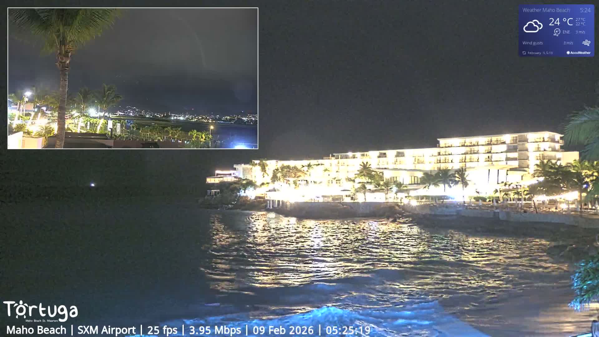 Carribean , Sint Maarten Princess Juliana International Airport SXM/TNCM & Maho Beach Live Cam - Simpson Bay, Sint Maarten, Netherland