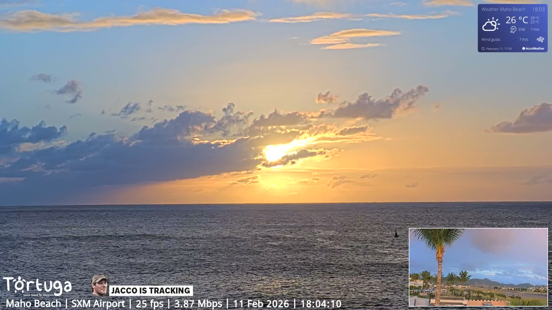 Carribean , Sint Maarten Princess Juliana International Airport SXM/TNCM & Maho Beach Live Cam - Simpson Bay, Sint Maarten, Netherland