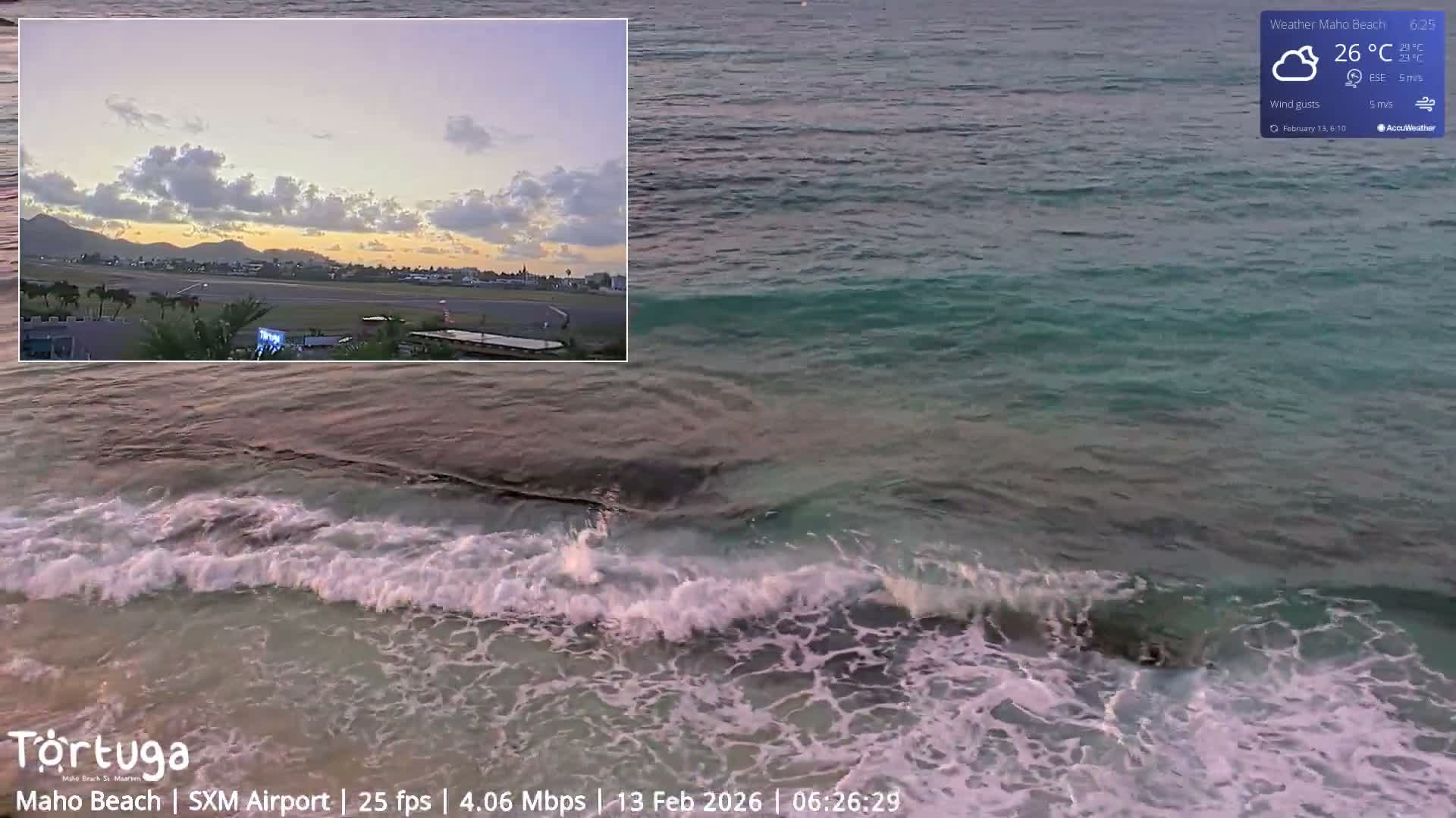 Carribean , Sint Maarten Princess Juliana International Airport SXM/TNCM & Maho Beach Live Cam - Simpson Bay, Sint Maarten, Netherland