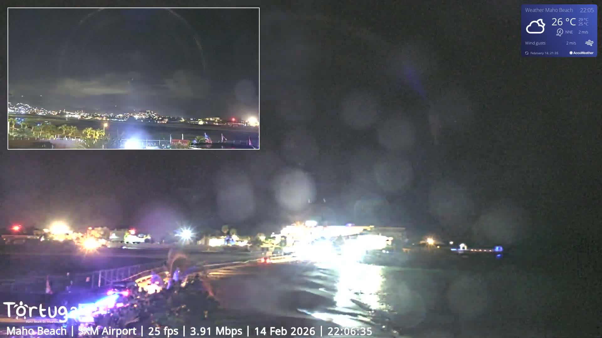 Carribean , Sint Maarten Princess Juliana International Airport SXM/TNCM & Maho Beach Live Cam - Simpson Bay, Sint Maarten, Netherland
