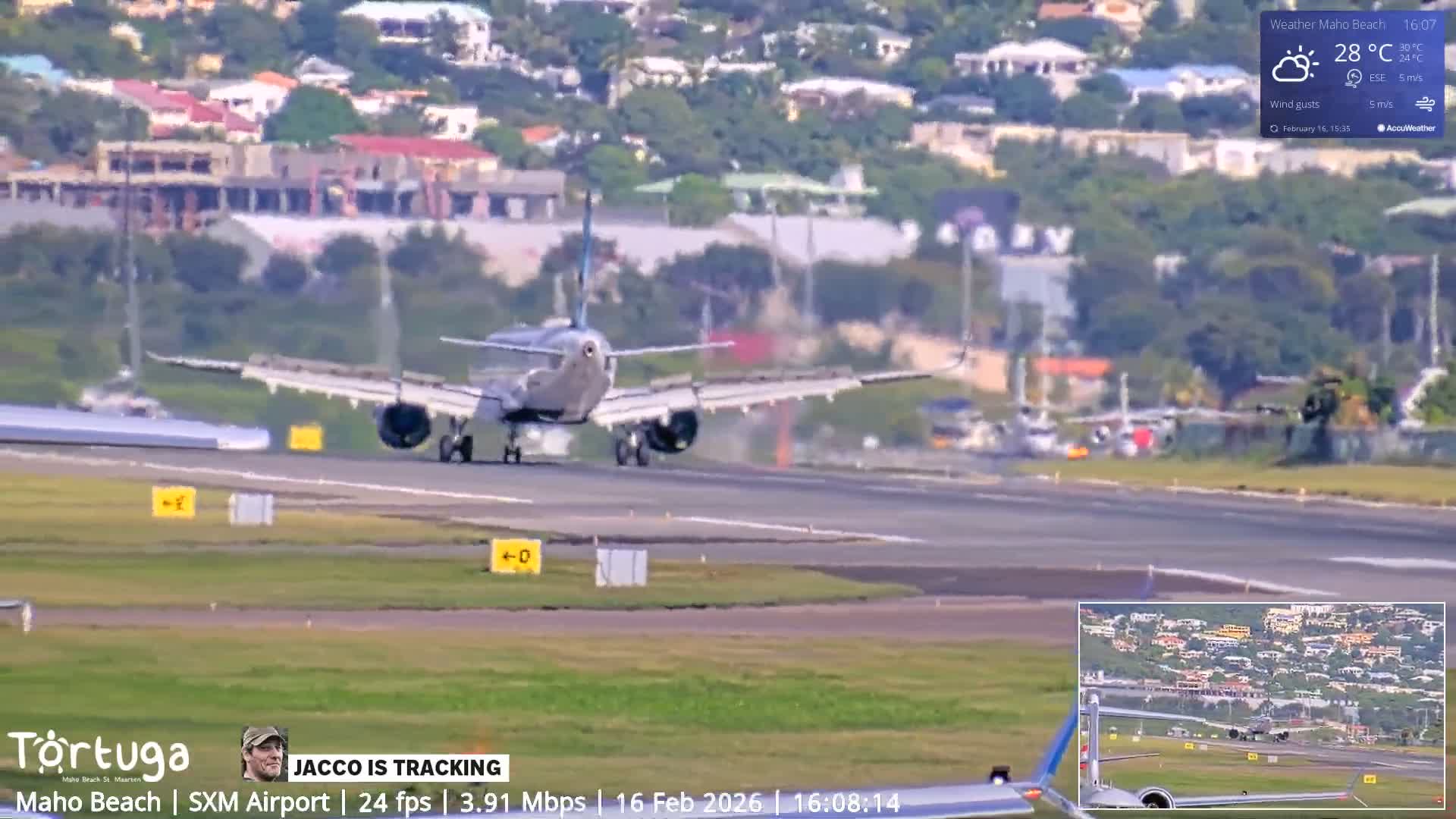 Carribean , Sint Maarten Princess Juliana International Airport SXM/TNCM & Maho Beach Live Cam - Simpson Bay, Sint Maarten, Netherland