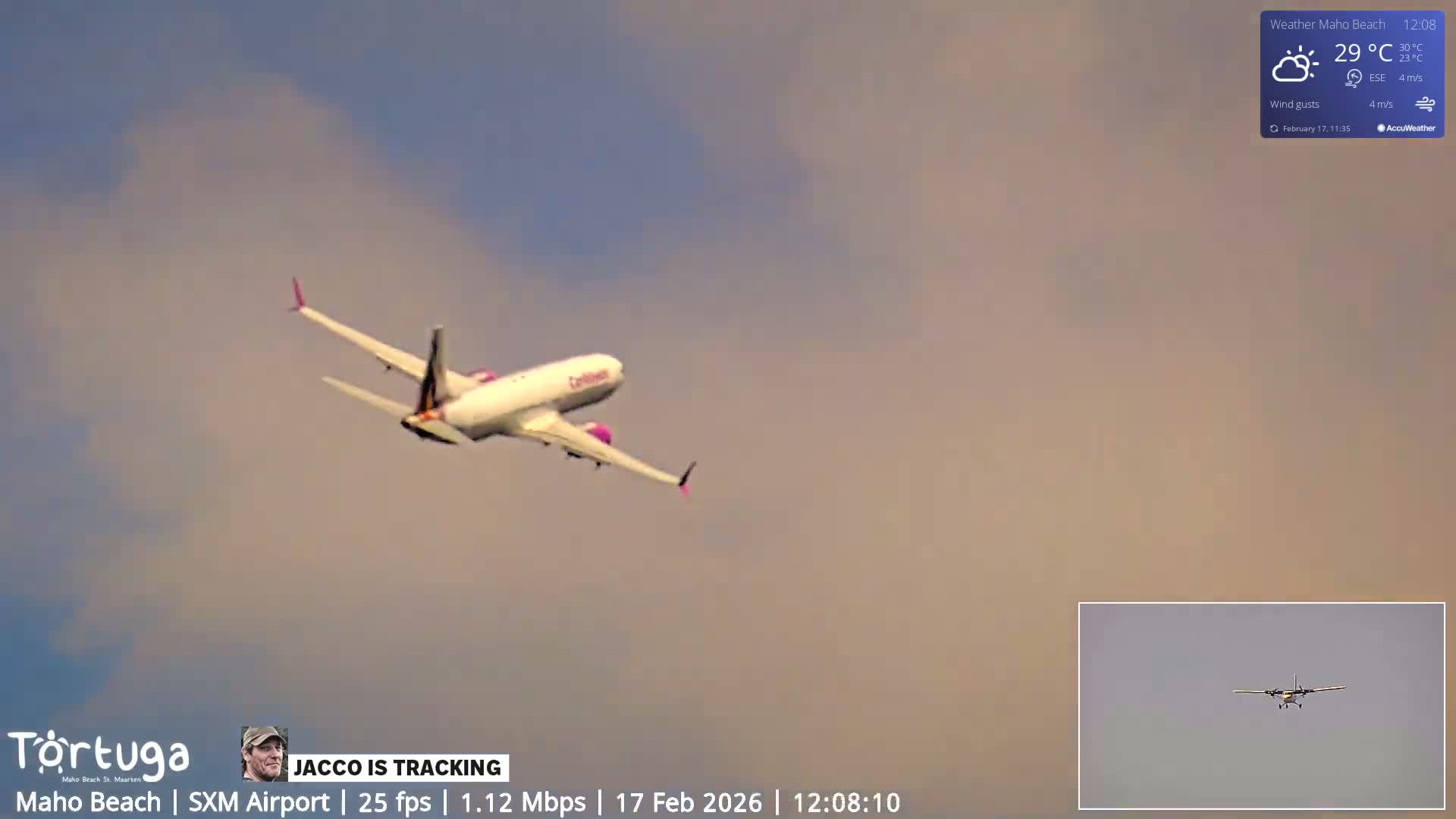 Carribean , Sint Maarten Princess Juliana International Airport SXM/TNCM & Maho Beach Live Cam - Simpson Bay, Sint Maarten, Netherland