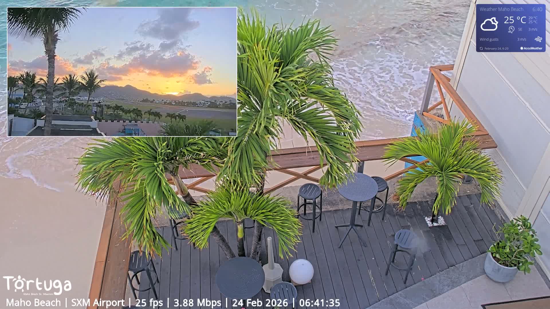 Carribean , Sint Maarten Princess Juliana International Airport SXM/TNCM & Maho Beach Live Cam - Simpson Bay, Sint Maarten, Netherland