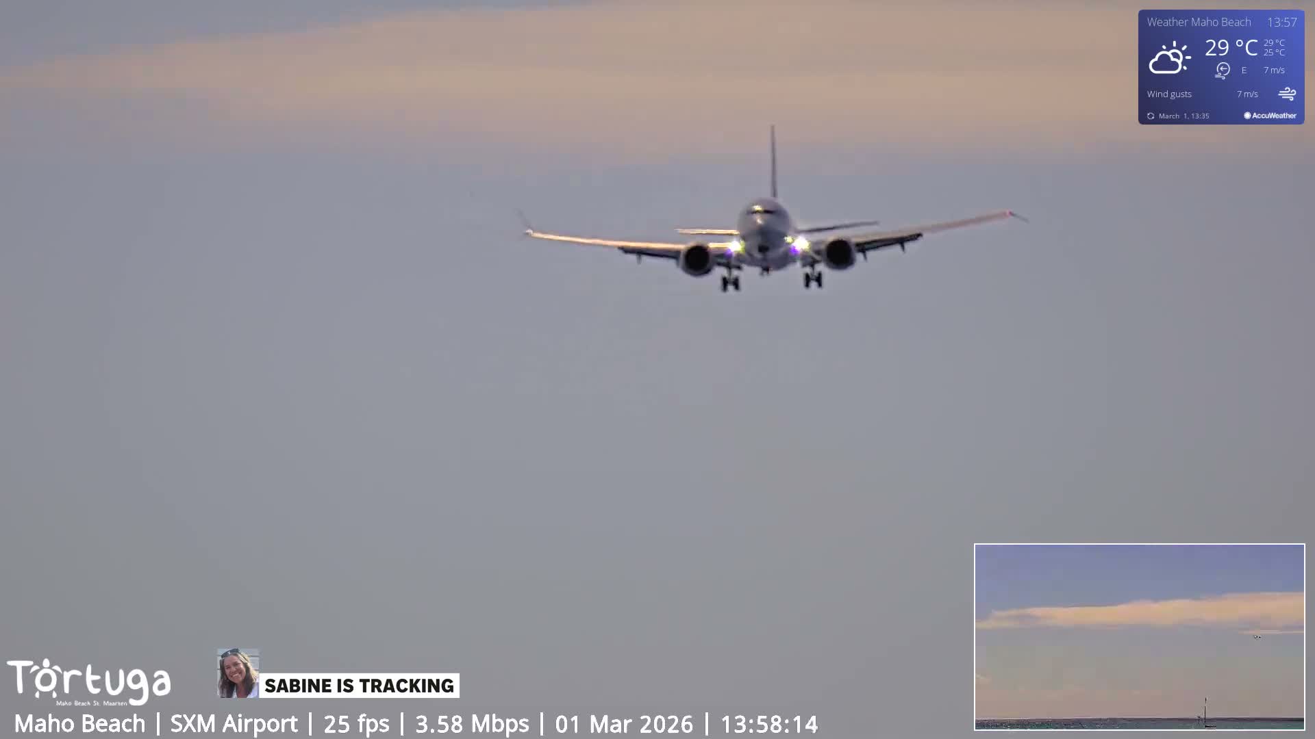 Carribean , Sint Maarten Princess Juliana International Airport SXM/TNCM & Maho Beach Live Cam - Simpson Bay, Sint Maarten, Netherland