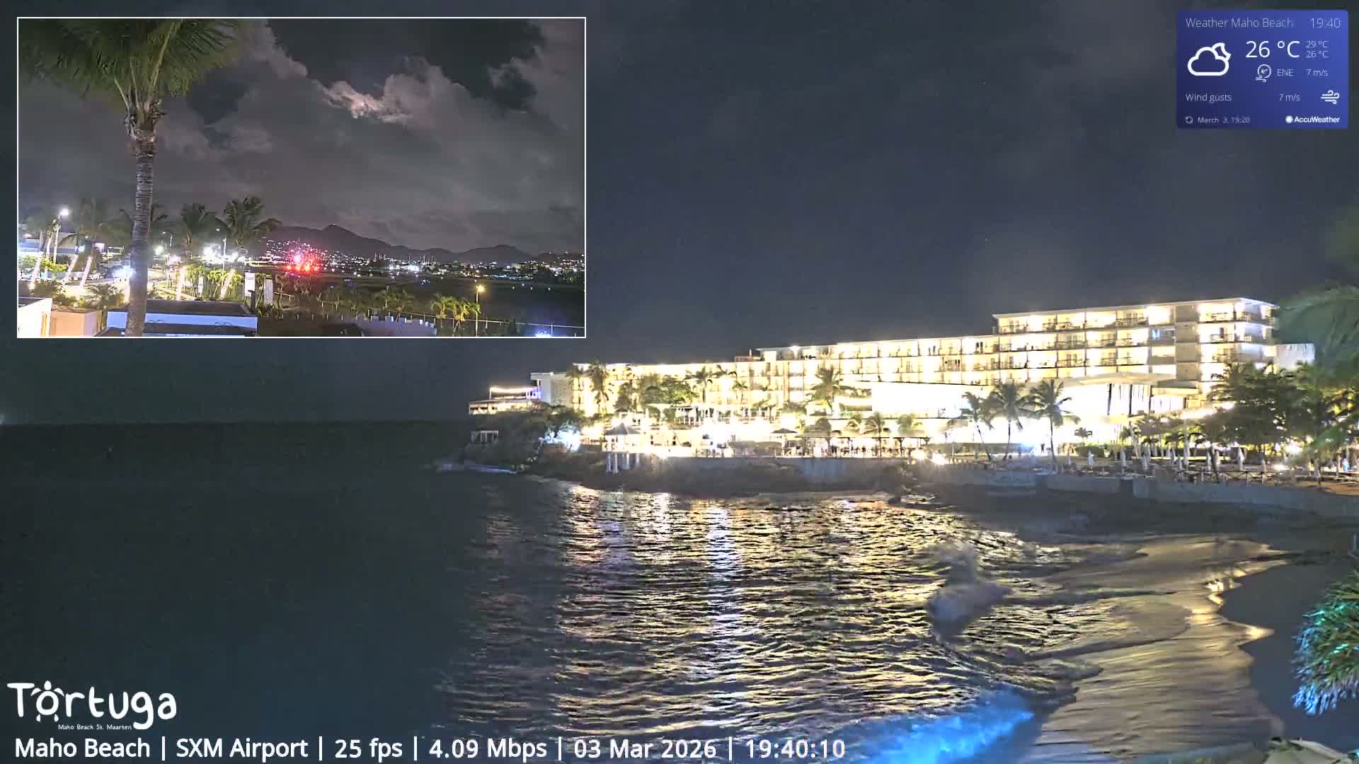 Carribean , Sint Maarten Princess Juliana International Airport SXM/TNCM & Maho Beach Live Cam - Simpson Bay, Sint Maarten, Netherland