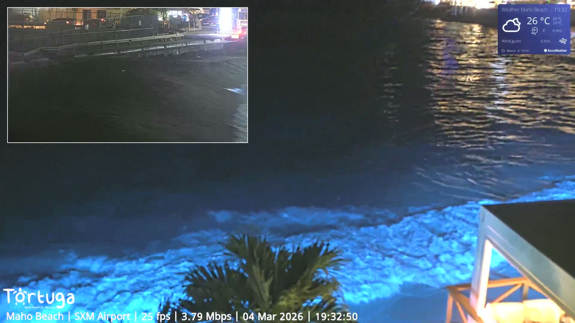 Carribean , Sint Maarten Princess Juliana International Airport SXM/TNCM & Maho Beach Live Cam - Simpson Bay, Sint Maarten, Netherland