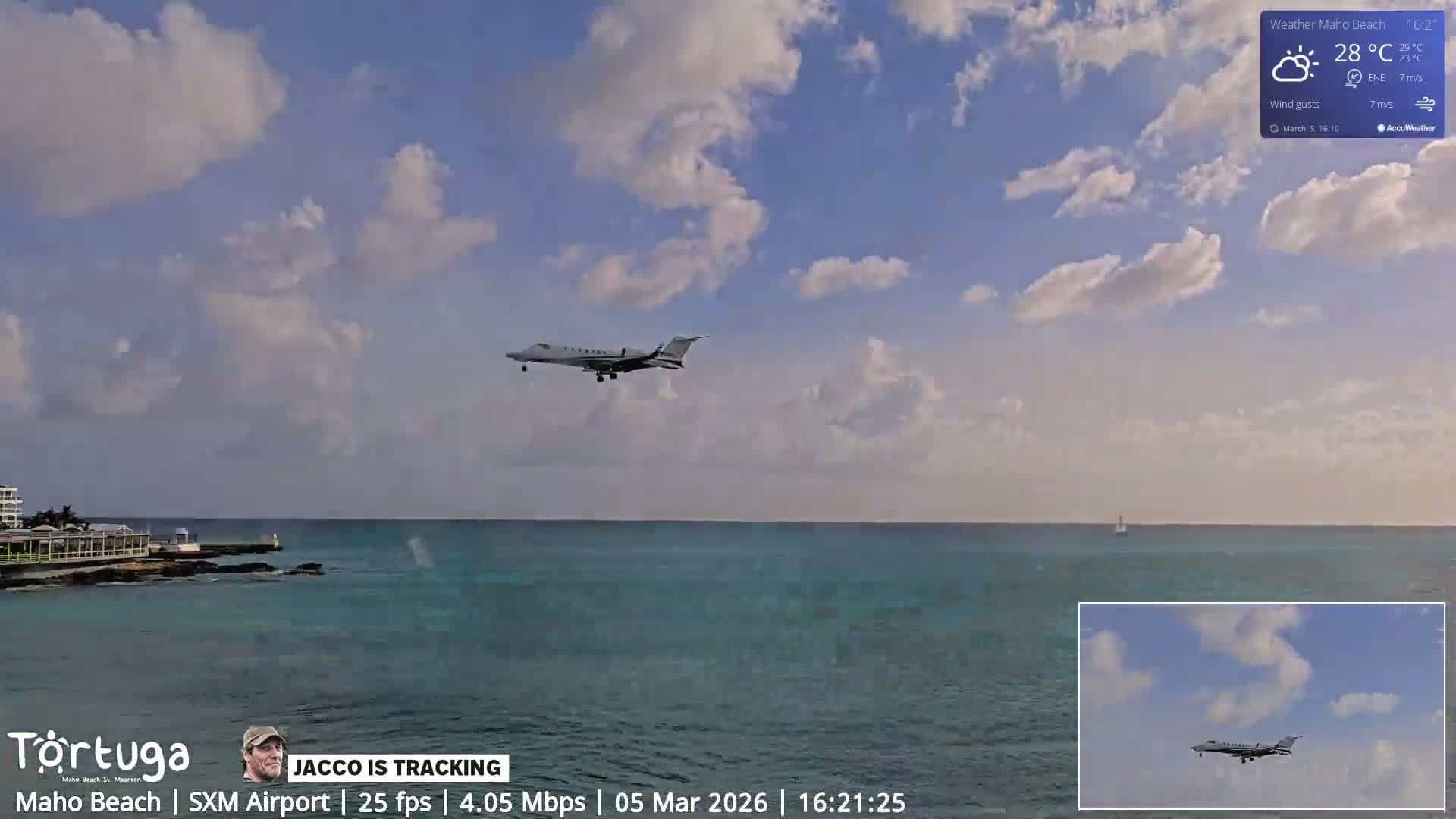 Carribean , Sint Maarten Princess Juliana International Airport SXM/TNCM & Maho Beach Live Cam - Simpson Bay, Sint Maarten, Netherland
