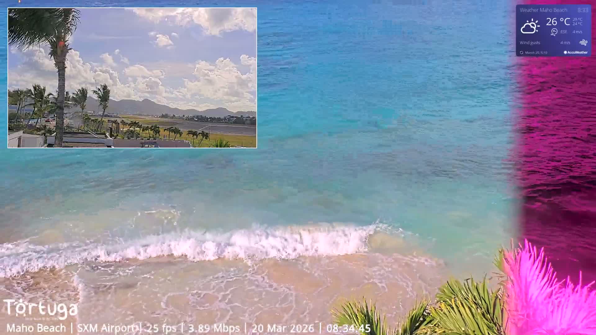 Carribean , Sint Maarten Princess Juliana International Airport SXM/TNCM & Maho Beach Live Cam - Simpson Bay, Sint Maarten, Netherland