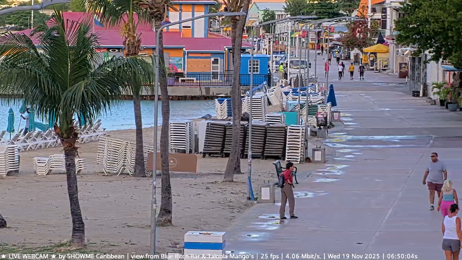 Carribean , Sint Maarten Great Bay Beach & Boardwalk  Live Cam - Philipsburg , Sint Maarten, Netherland