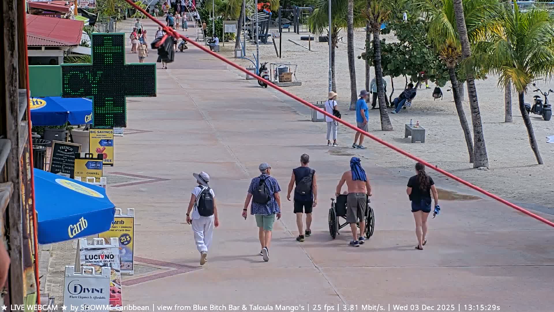 Carribean , Sint Maarten Great Bay Beach & Boardwalk  Live Cam - Philipsburg , Sint Maarten, Netherland
