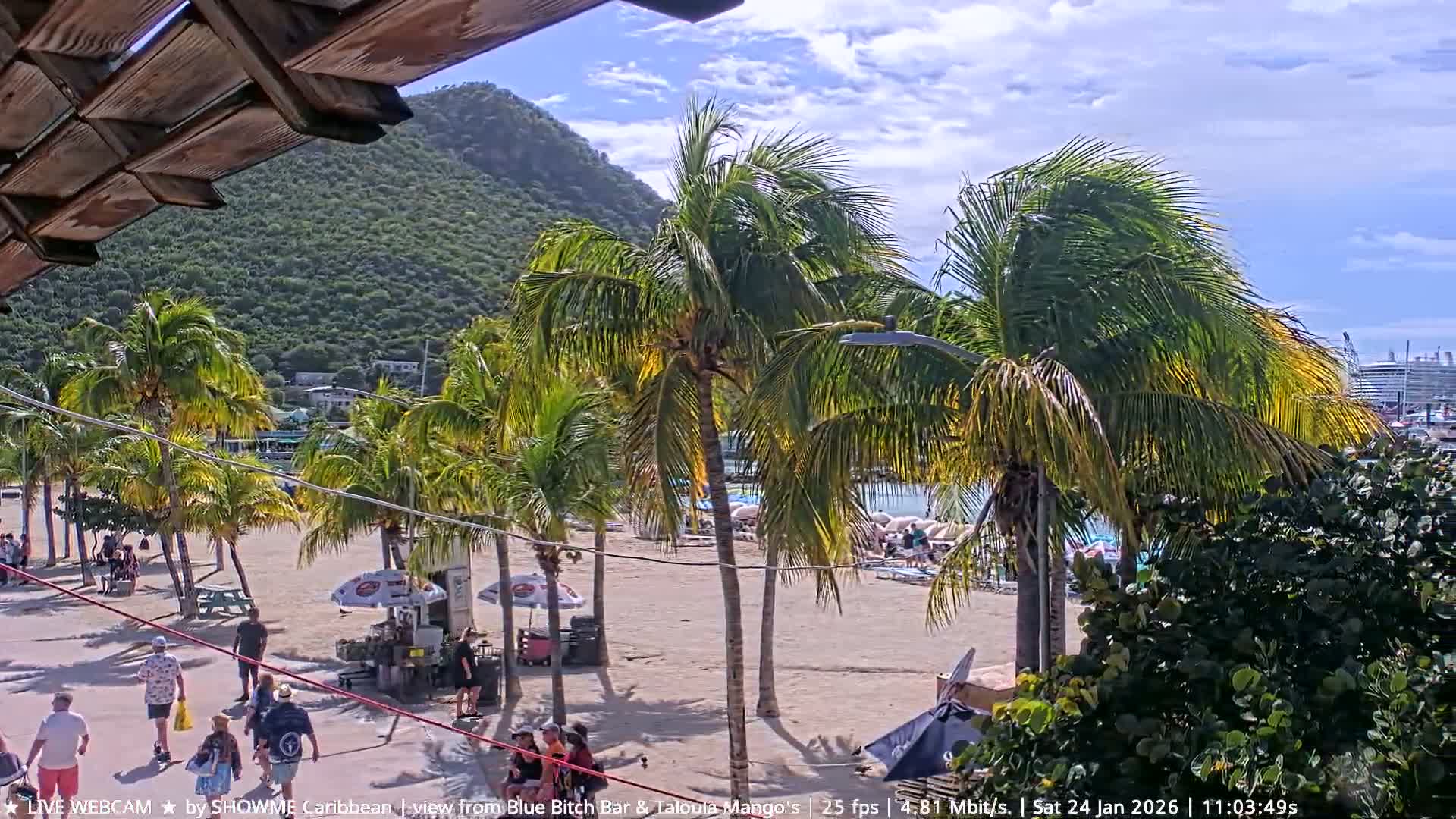 Carribean , Sint Maarten Great Bay Beach & Boardwalk  Live Cam - Philipsburg , Sint Maarten, Netherland