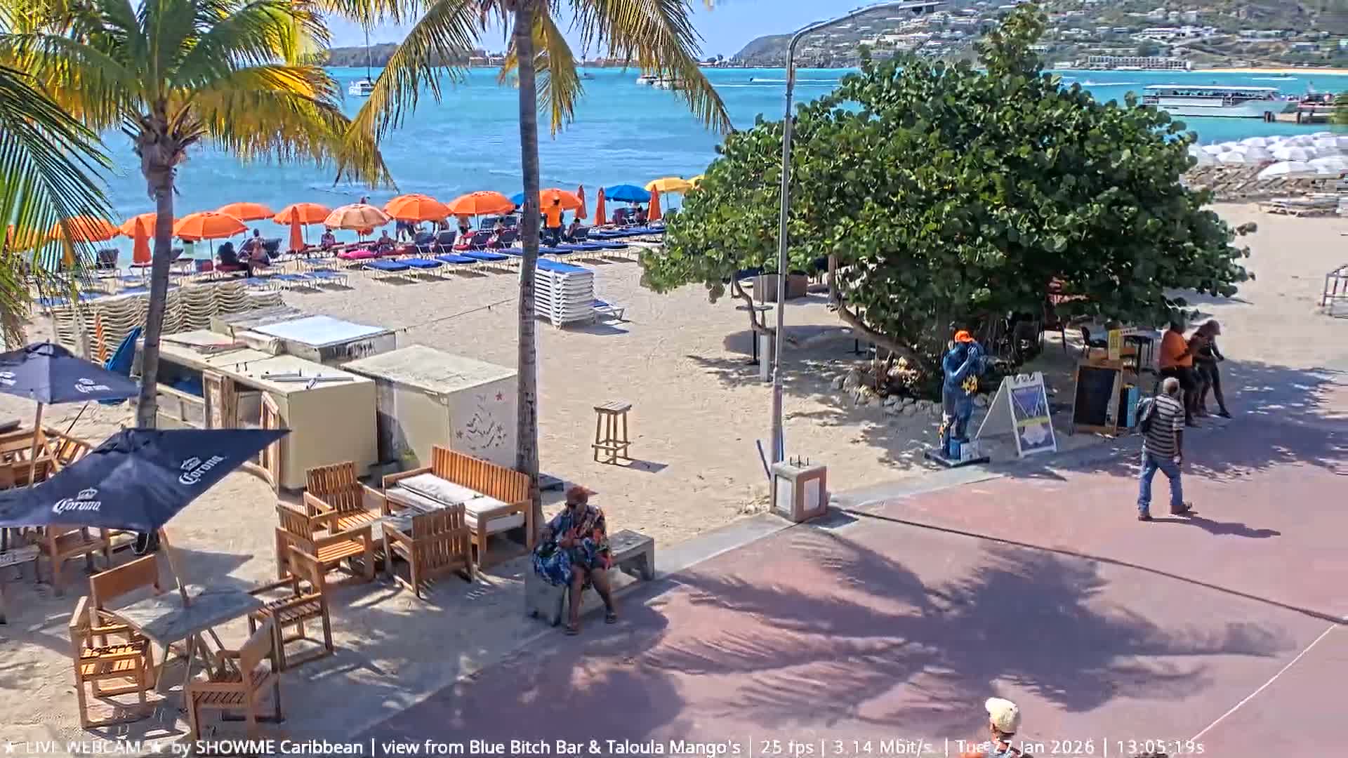 Carribean , Sint Maarten Great Bay Beach & Boardwalk  Live Cam - Philipsburg , Sint Maarten, Netherland
