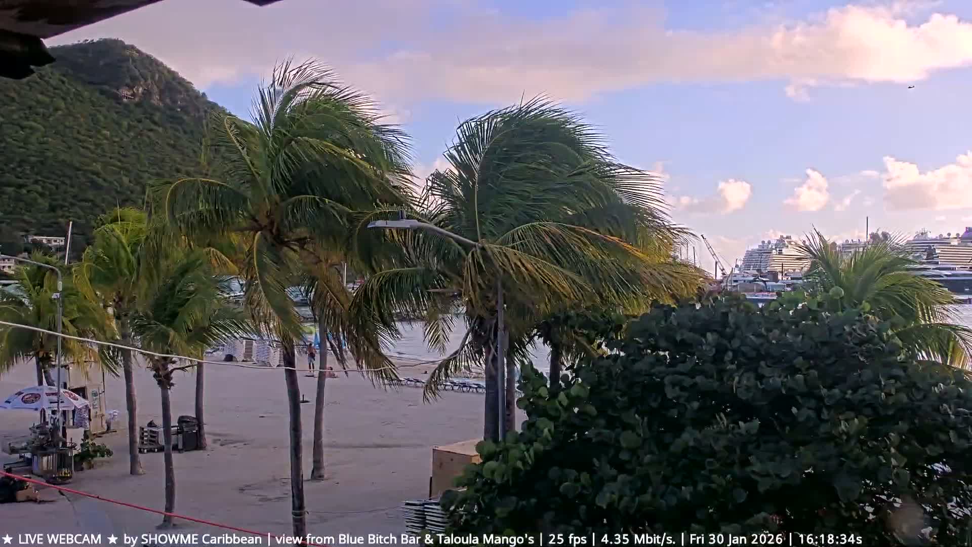 Carribean , Sint Maarten Great Bay Beach & Boardwalk  Live Cam - Philipsburg , Sint Maarten, Netherland