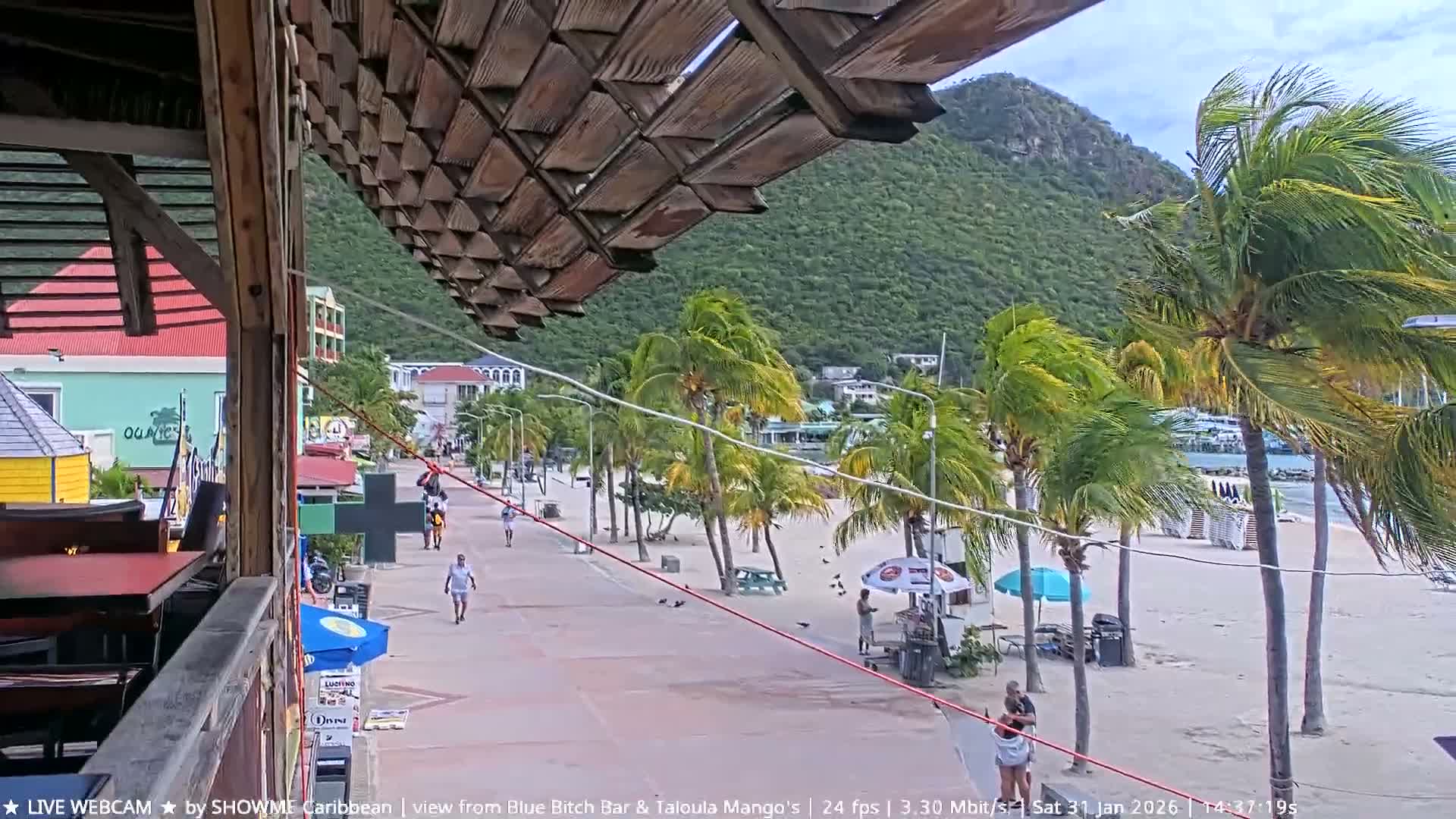 Carribean , Sint Maarten Great Bay Beach & Boardwalk  Live Cam - Philipsburg , Sint Maarten, Netherland