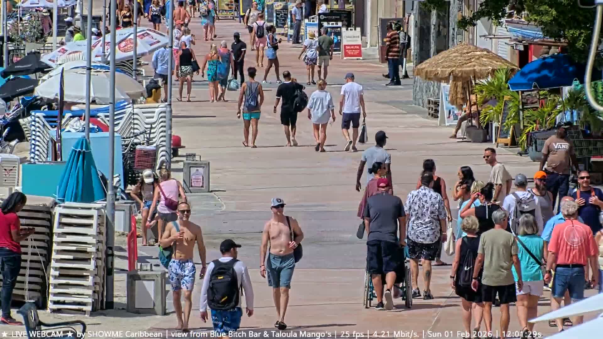 Carribean , Sint Maarten Great Bay Beach & Boardwalk  Live Cam - Philipsburg , Sint Maarten, Netherland