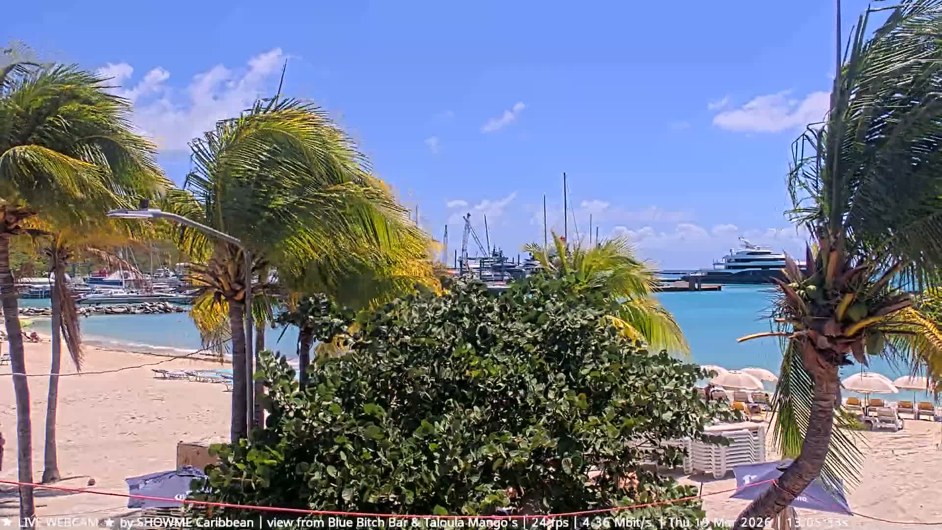 Carribean , Sint Maarten Great Bay Beach & Boardwalk  Live Cam - Philipsburg , Sint Maarten, Netherland