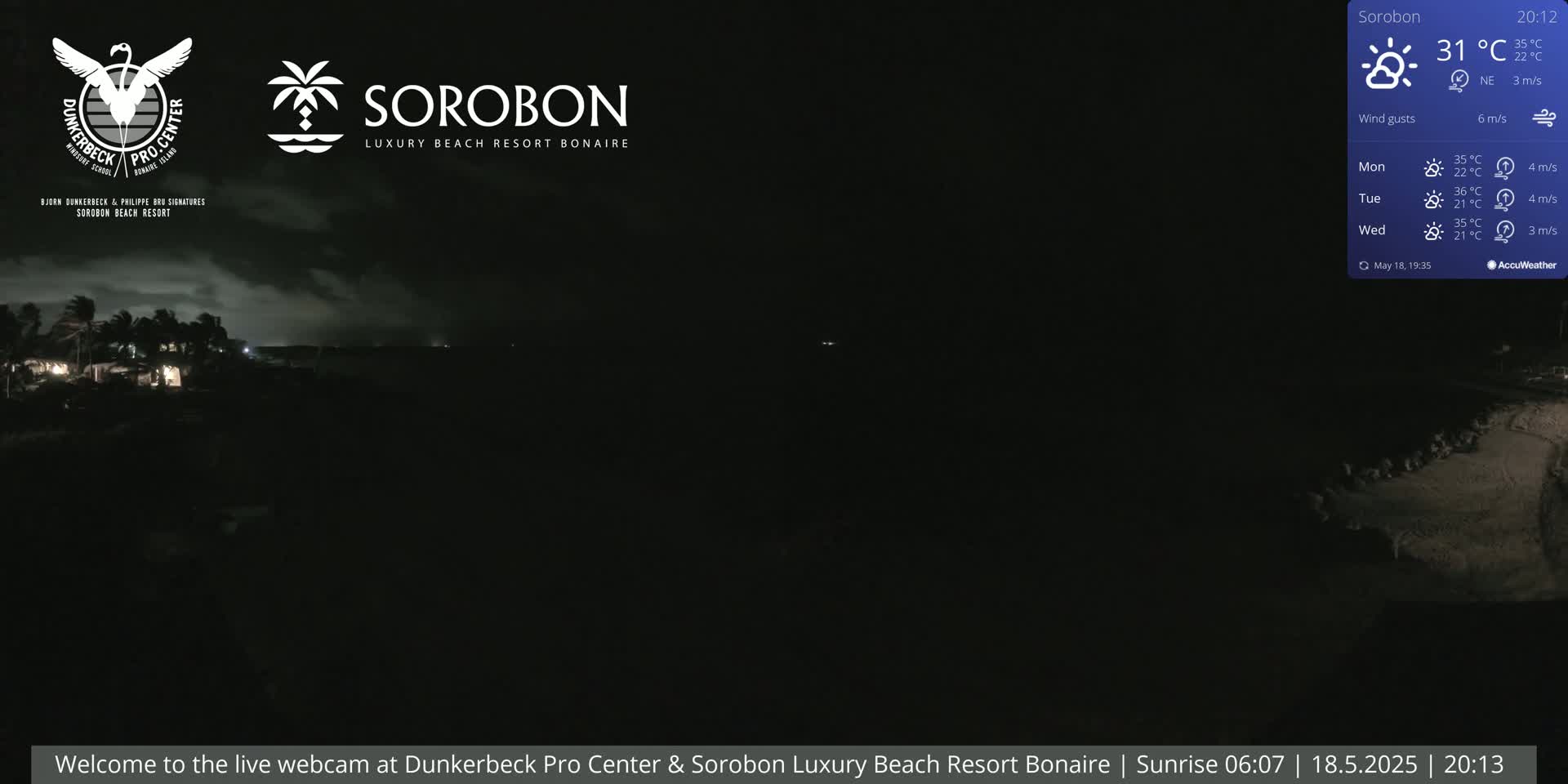 Carribean, Sorobon Beach Live Cam - Kralendijk, Bonaire, Bonaire Sint Eustatius and Saba, Netherland