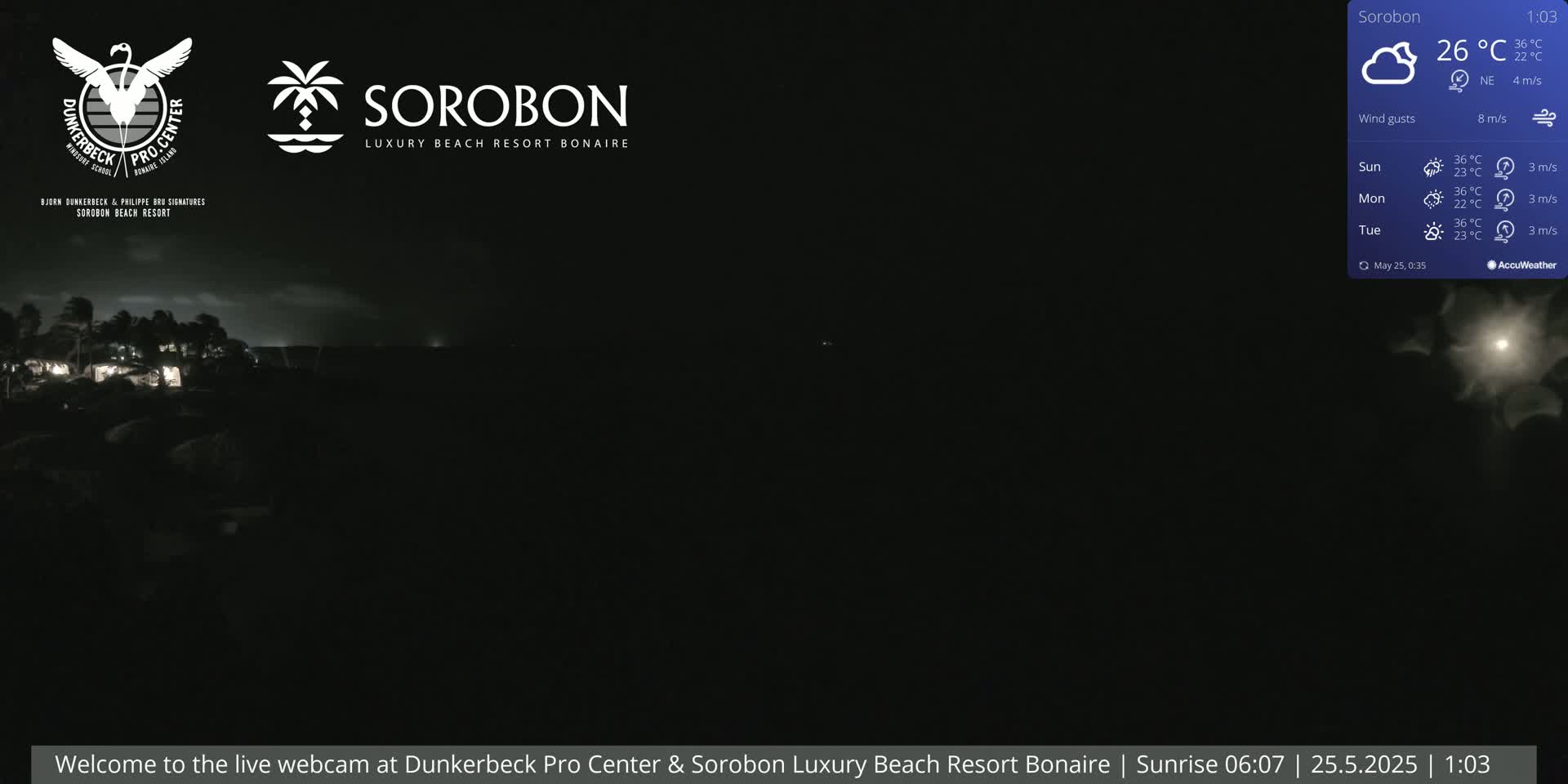 Carribean, Sorobon Beach Live Cam - Kralendijk, Bonaire, Bonaire Sint Eustatius and Saba, Netherland