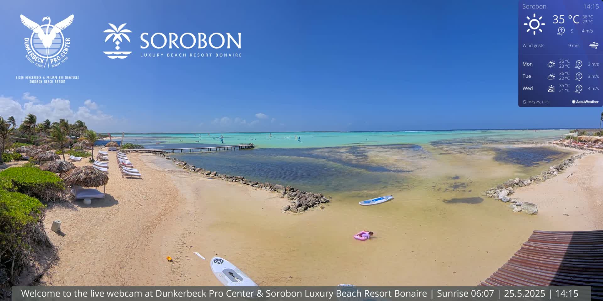 Carribean, Sorobon Beach Live Cam - Kralendijk, Bonaire, Bonaire Sint Eustatius and Saba, Netherland