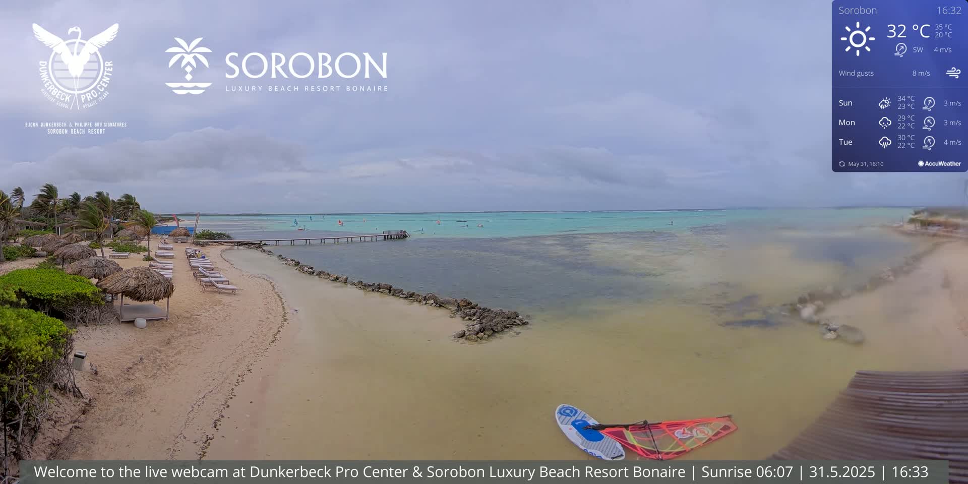Carribean, Sorobon Beach Live Cam - Kralendijk, Bonaire, Bonaire Sint Eustatius and Saba, Netherland