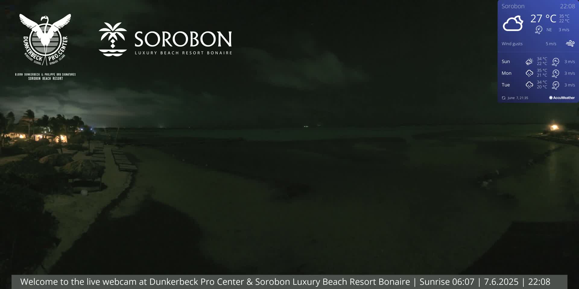 Carribean, Sorobon Beach Live Cam - Kralendijk, Bonaire, Bonaire Sint Eustatius and Saba, Netherland