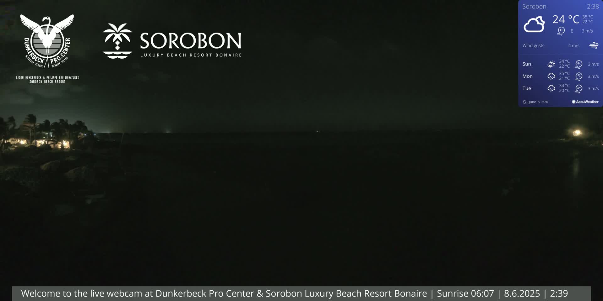 Carribean, Sorobon Beach Live Cam - Kralendijk, Bonaire, Bonaire Sint Eustatius and Saba, Netherland