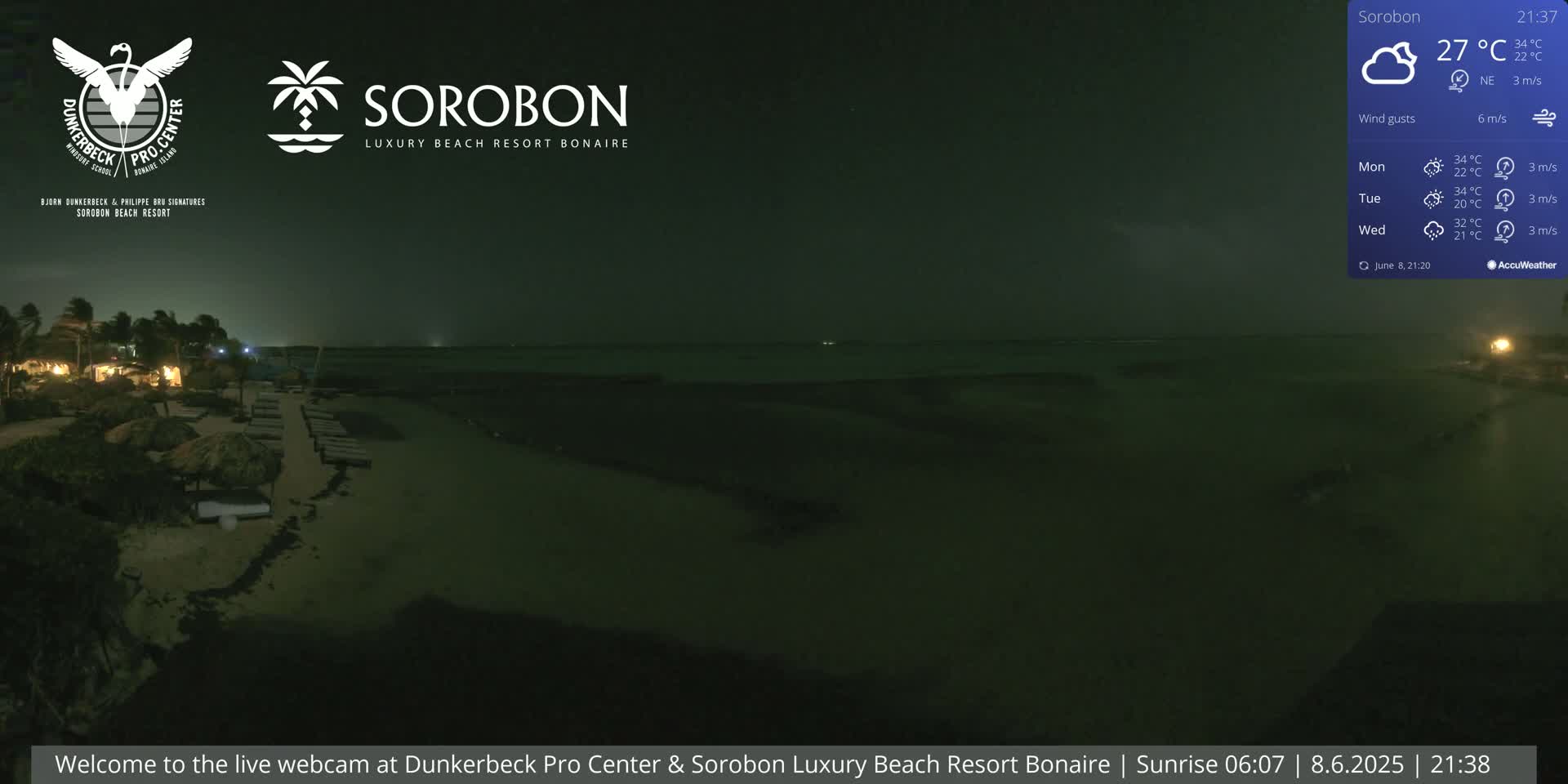 Carribean, Sorobon Beach Live Cam - Kralendijk, Bonaire, Bonaire Sint Eustatius and Saba, Netherland