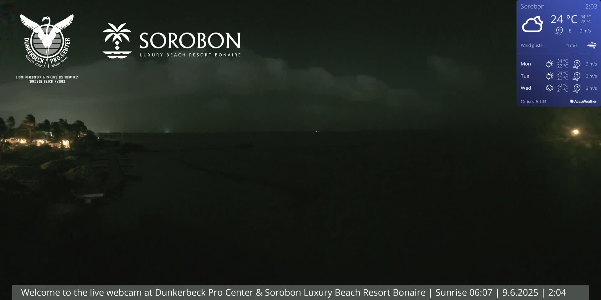 Carribean, Sorobon Beach Live Cam - Kralendijk, Bonaire, Bonaire Sint Eustatius and Saba, Netherland