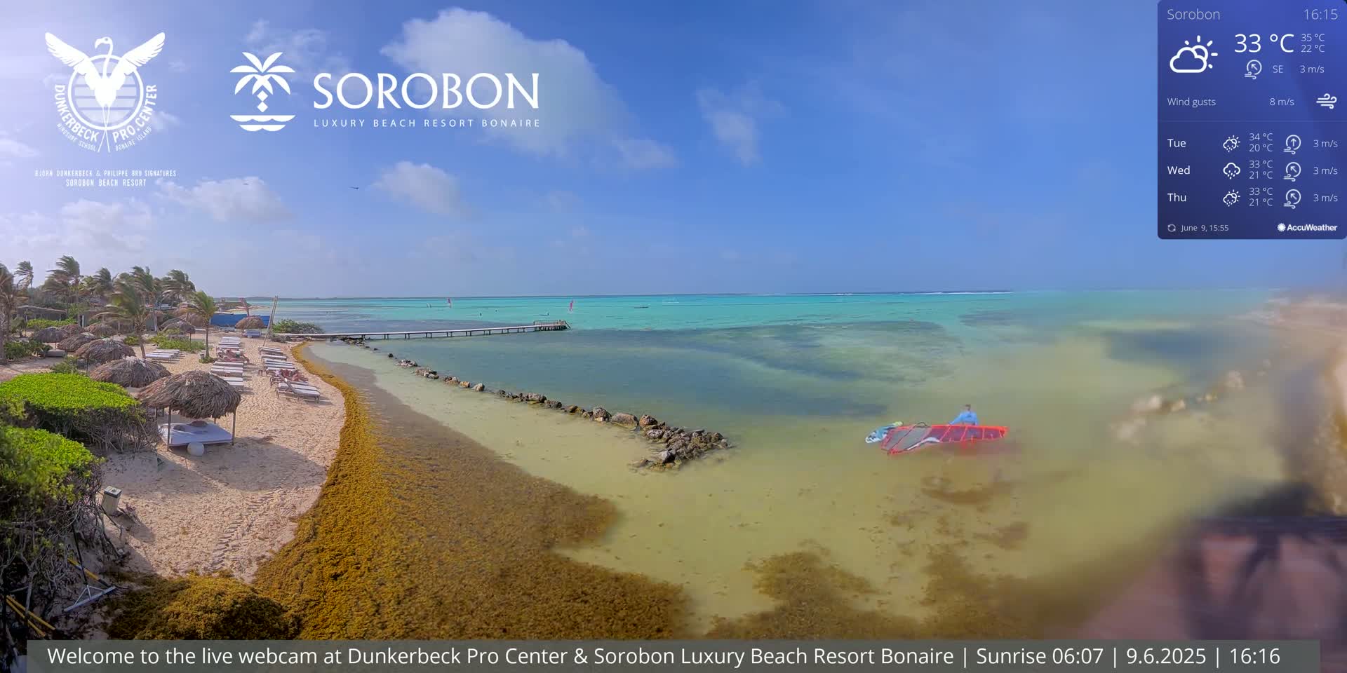 Carribean, Sorobon Beach Live Cam - Kralendijk, Bonaire, Bonaire Sint Eustatius and Saba, Netherland