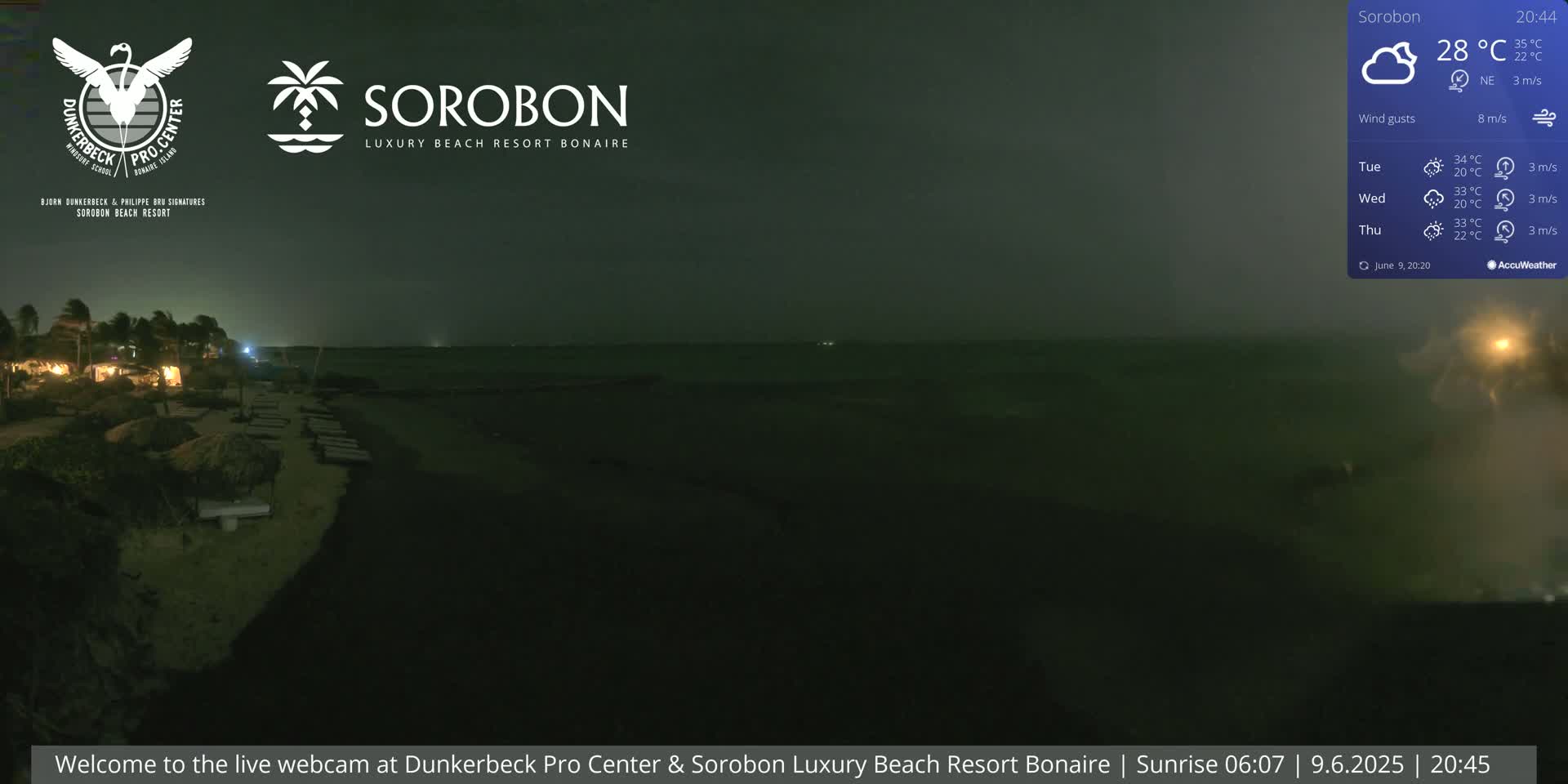 Carribean, Sorobon Beach Live Cam - Kralendijk, Bonaire, Bonaire Sint Eustatius and Saba, Netherland